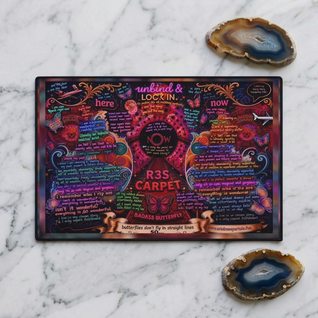 Heavy-Duty Floor Mat — Colorful Inspirational Butterfly Quote Rug