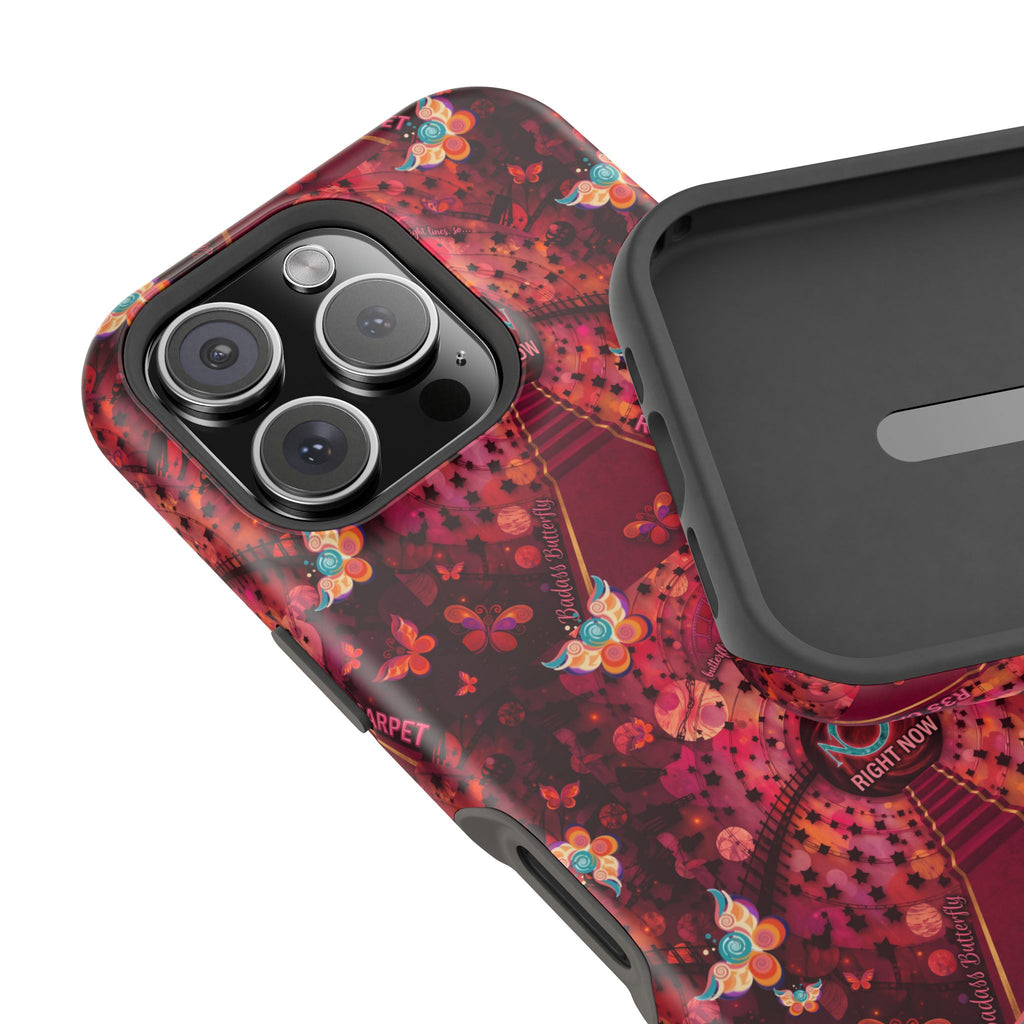R3S-Carpet Worthy Magnetic Impact-Resistant Phone Case – Butterfly Kaleidoscope Now First-Class Stardust Collection