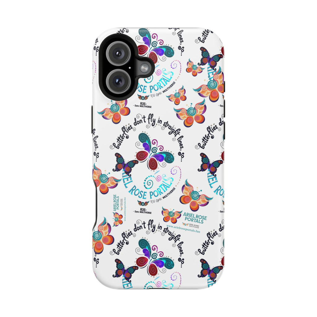 Butterfly Pattern Magnetic Phone Case — "How Butterflies Fly" Ariel Rose Portals Design