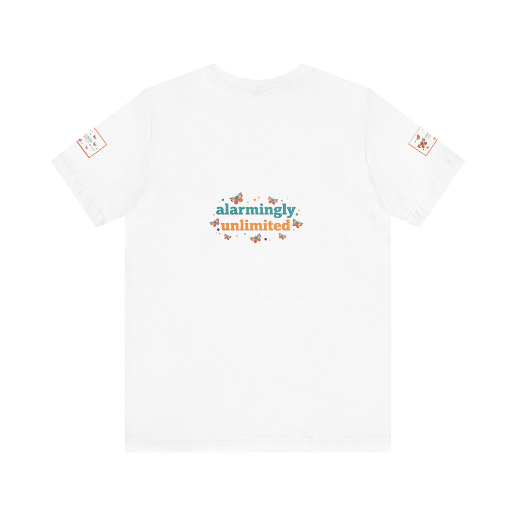 Allarmante T-Shirt Unlimited Tee Flip Variant — Maglietta Grafica Stravagante Farfalla e Bruco