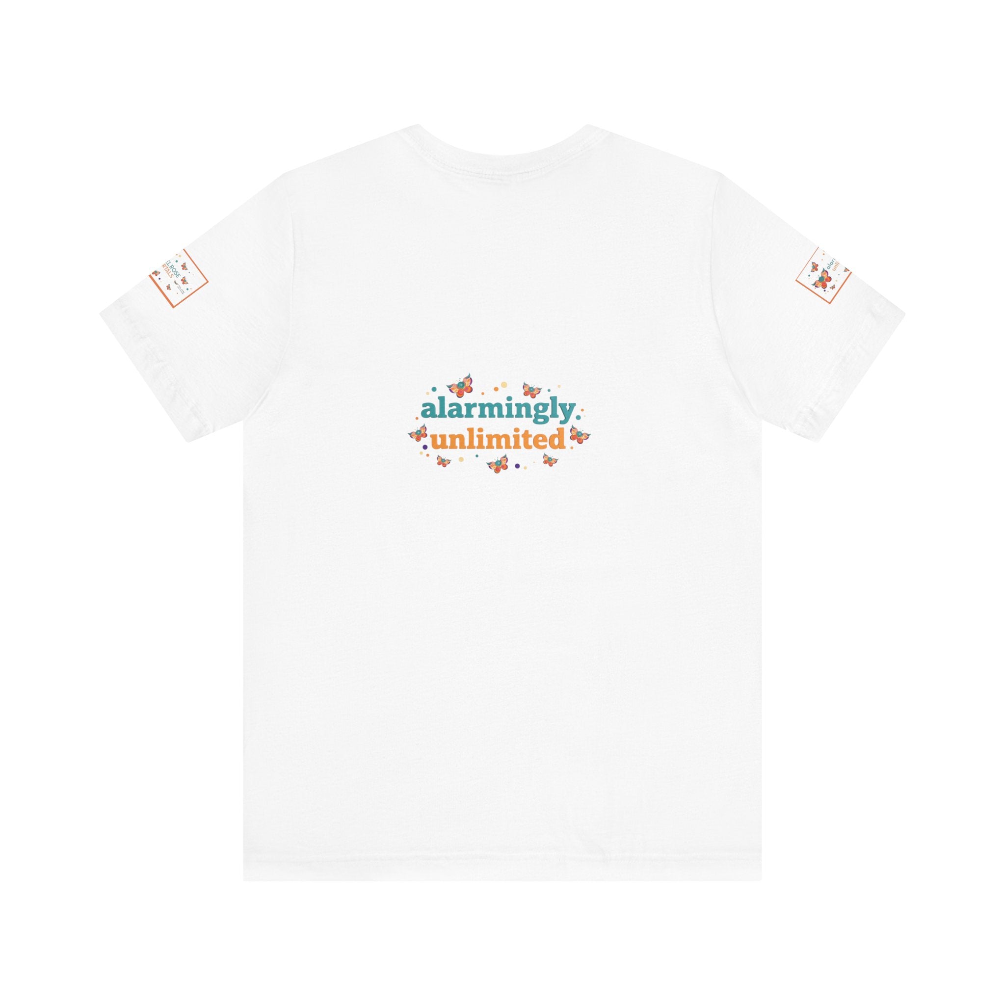 Allarmante T-Shirt Unlimited Tee Flip Variant — Maglietta Grafica Stravagante Farfalla e Bruco