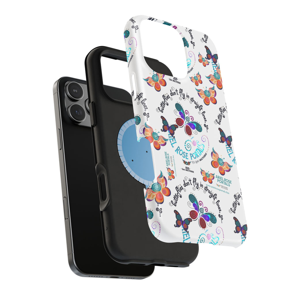 Butterfly Pattern Magnetic Phone Case — "How Butterflies Fly" Ariel Rose Portals Design
