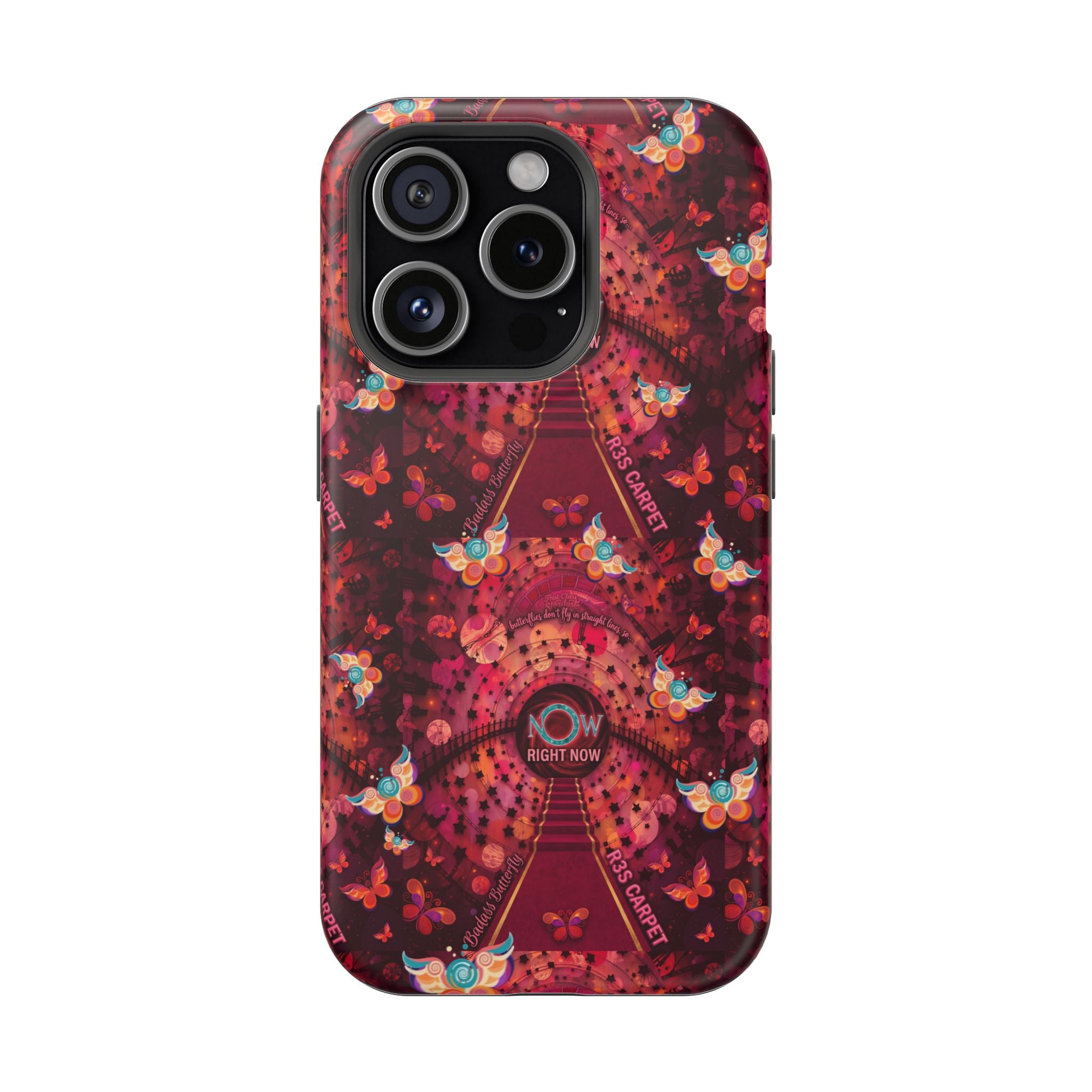R3S-Carpet Worthy Magnetic Impact-Resistant Phone Case – Butterfly Kaleidoscope Now First-Class Stardust Collection