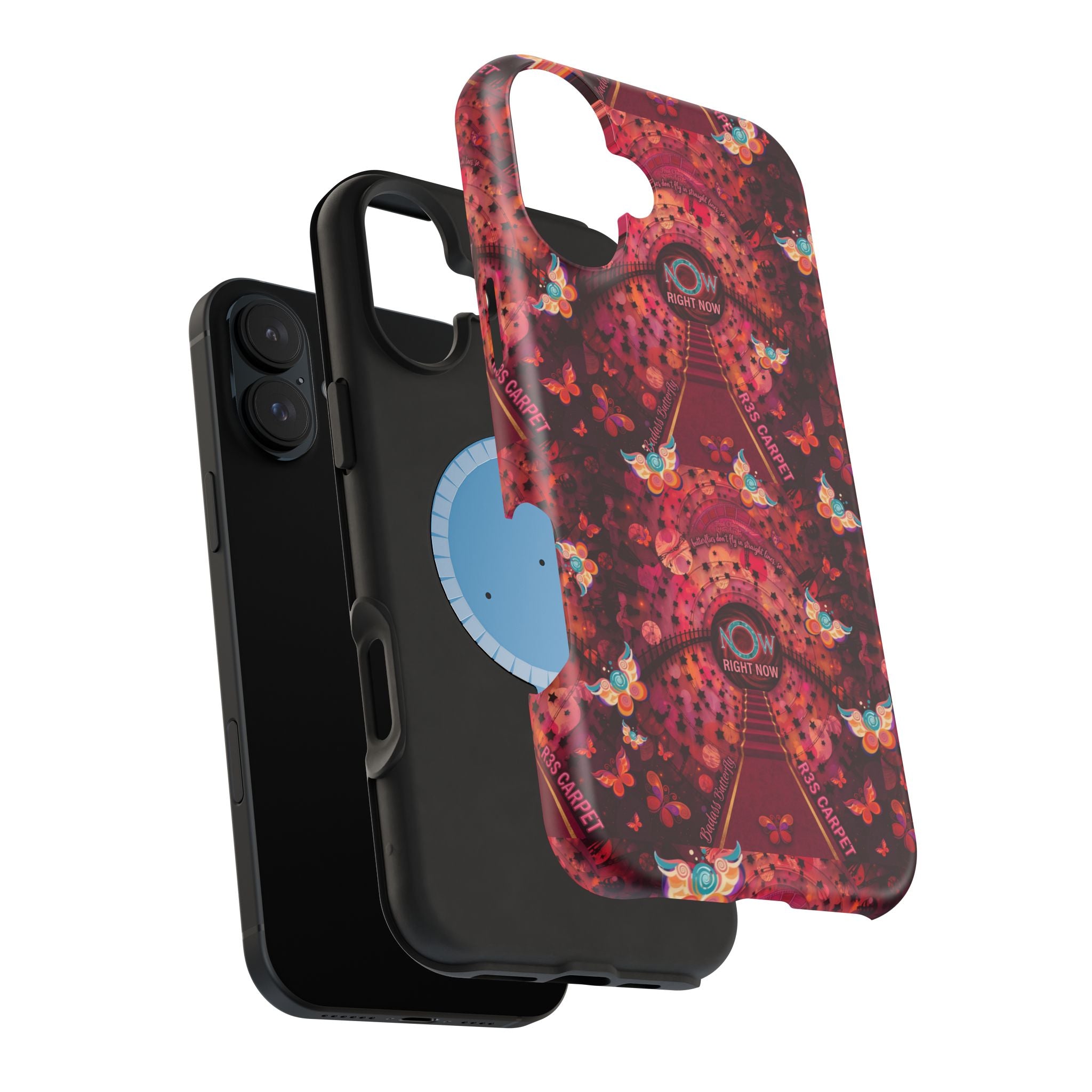 R3S-Carpet Worthy Magnetic Impact-Resistant Phone Case – Butterfly Kaleidoscope Now First-Class Stardust Collection