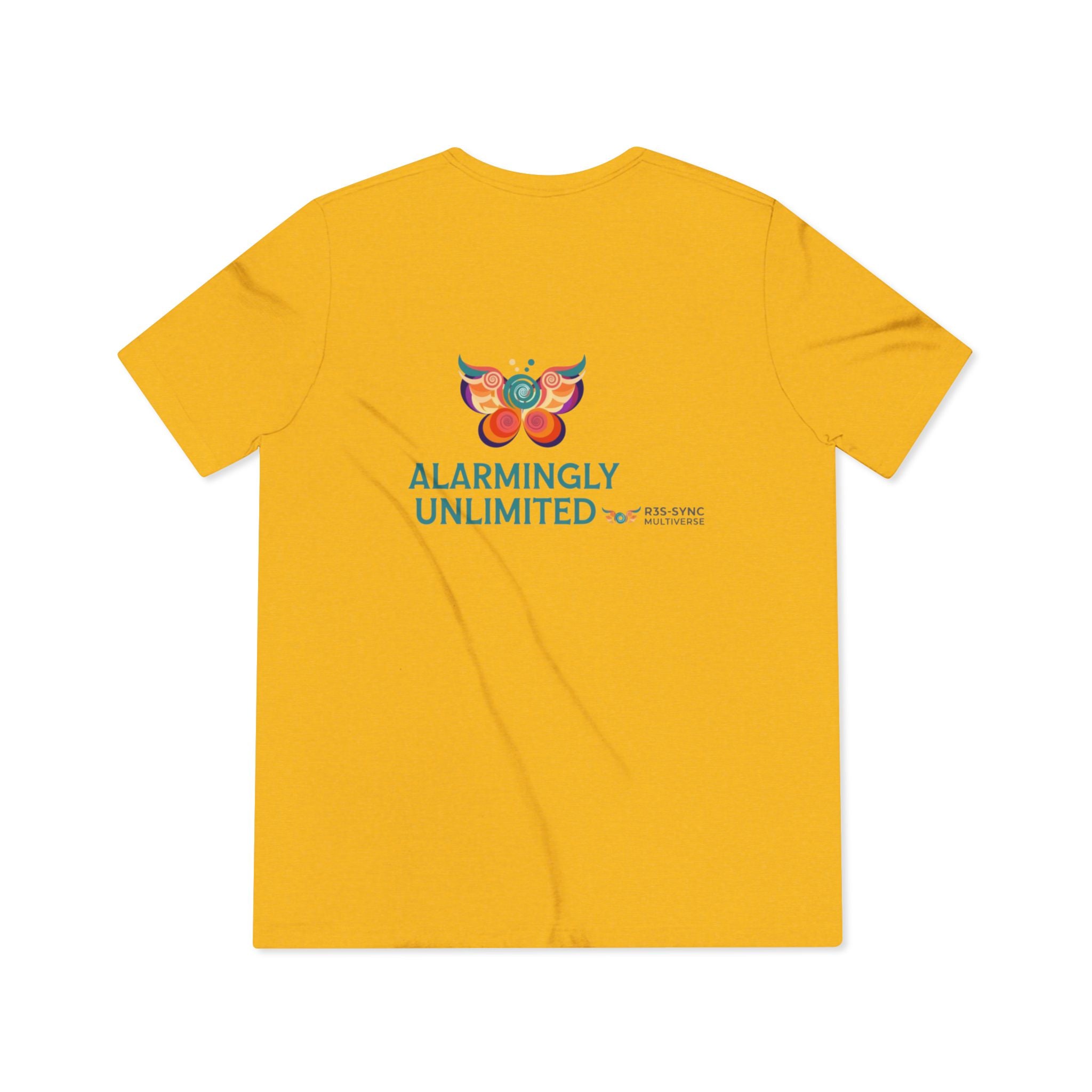 T-shirt Vintage Morbida TriBlend "Allarmantemente Illimitato Farfalla & Bruco" — Simpatica Maglietta Grafica Trasformazione