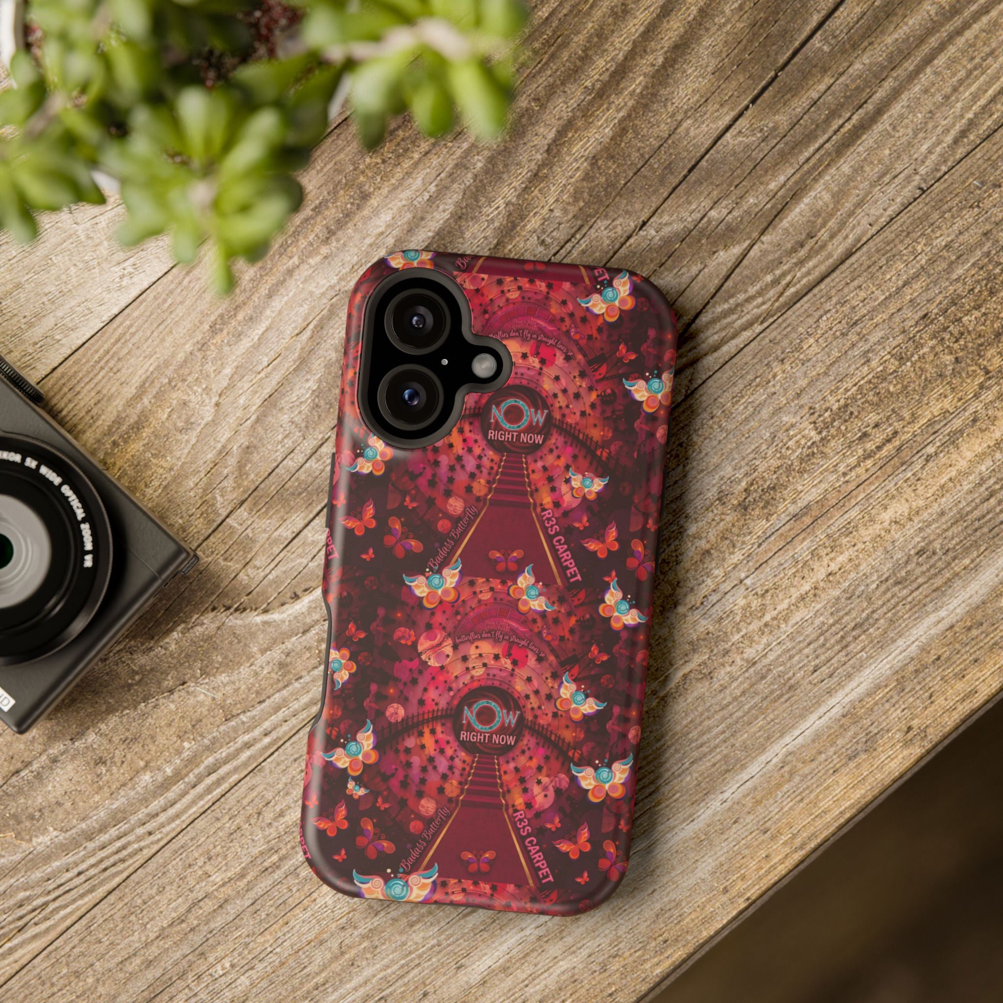 R3S-Carpet Worthy Magnetic Impact-Resistant Phone Case – Butterfly Kaleidoscope Now First-Class Stardust Collection