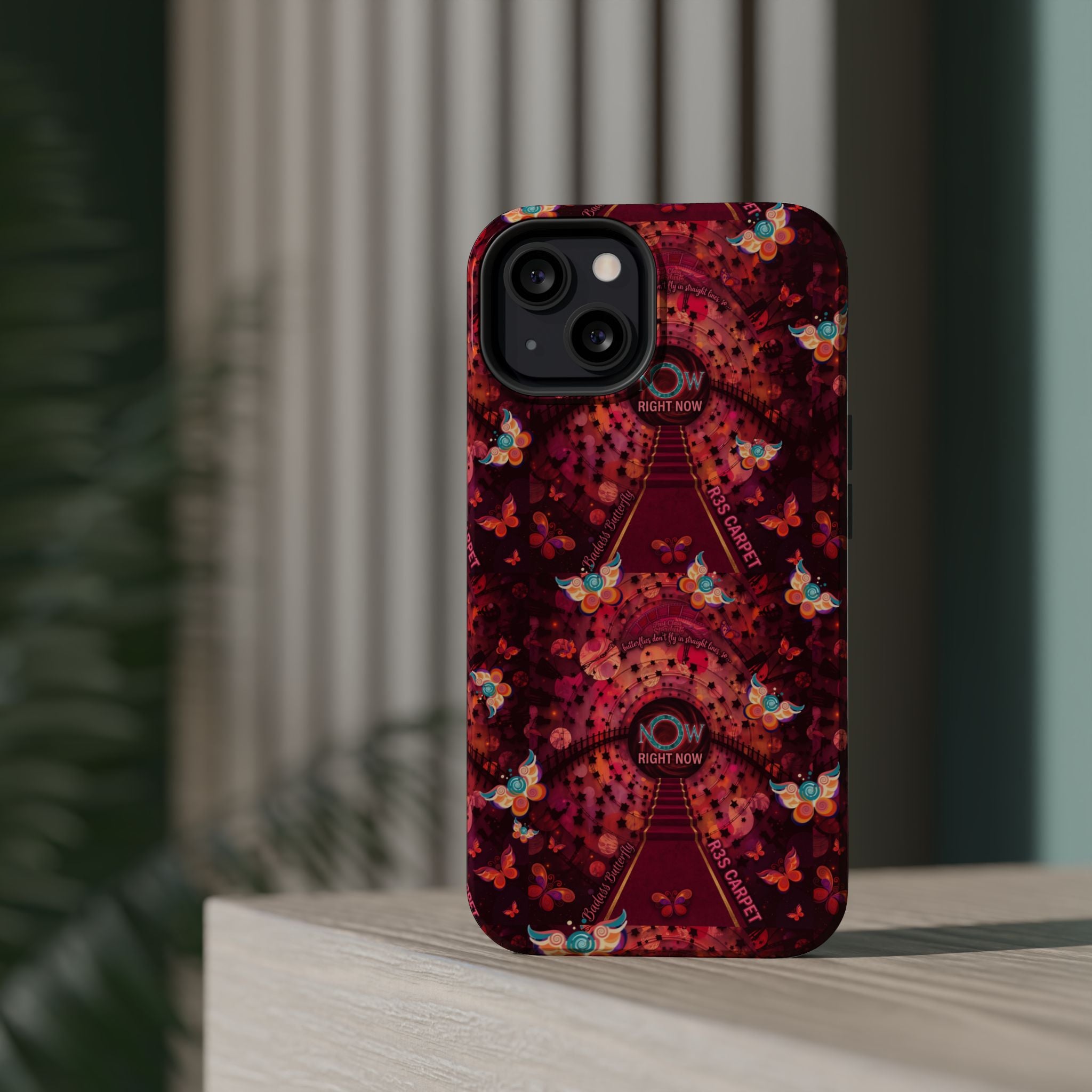 R3S-Carpet Worthy Magnetic Impact-Resistant Phone Case – Butterfly Kaleidoscope Now First-Class Stardust Collection