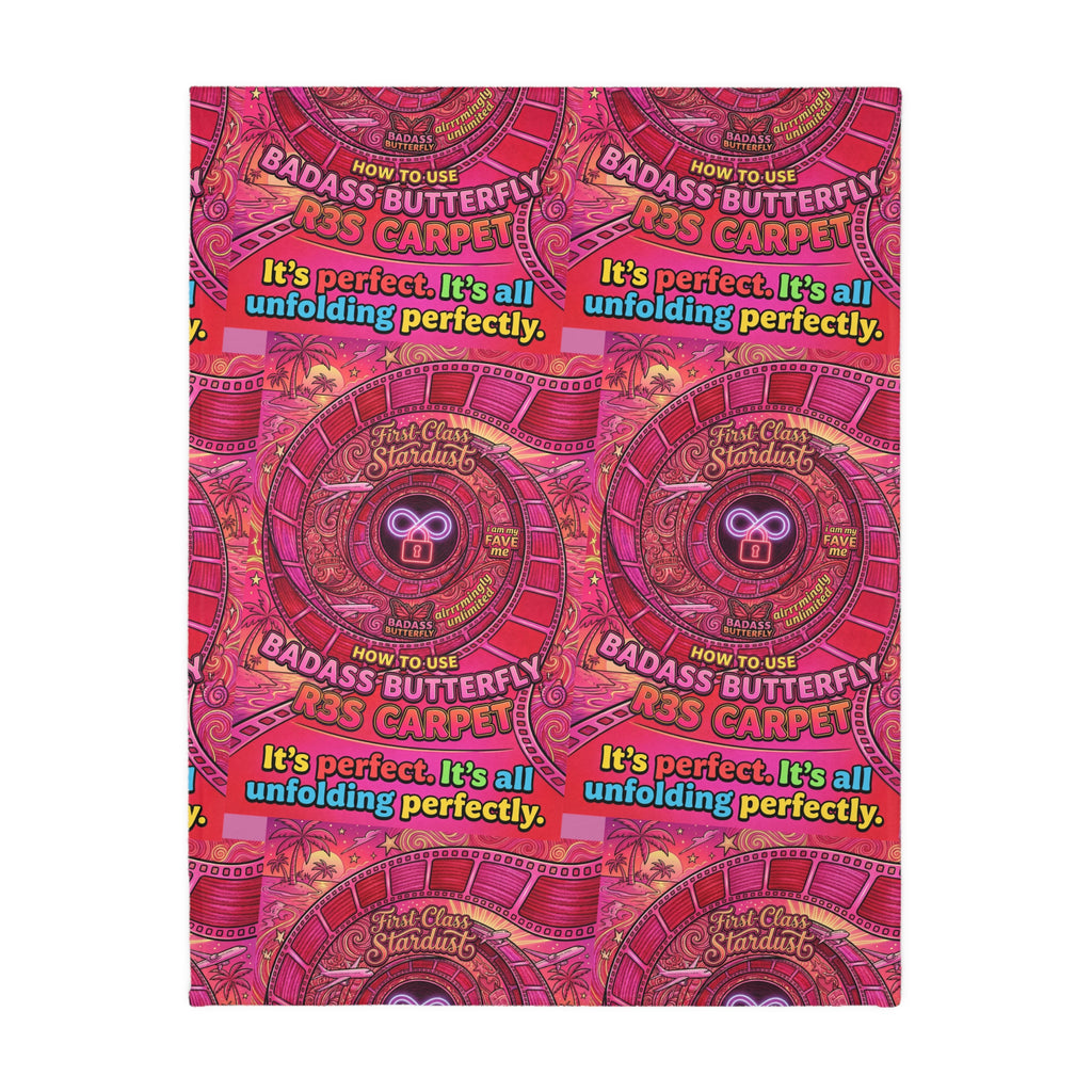 Velveteen Microfiber 2-Sided Vibrant Butterfly & Retro Throw
