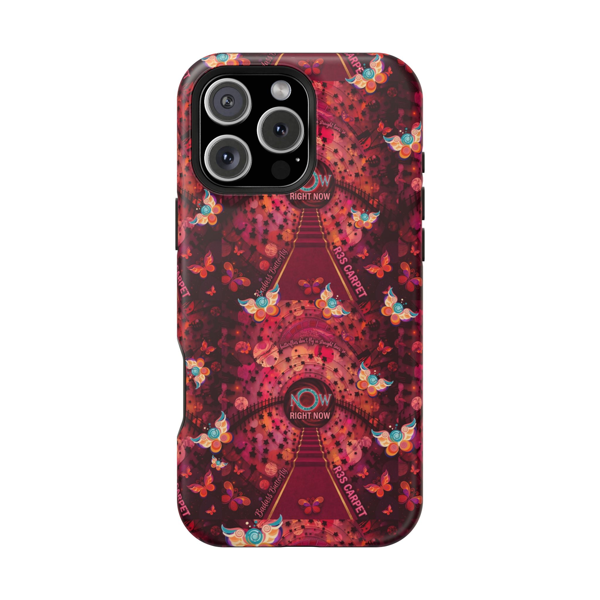 R3S-Carpet Worthy Magnetic Impact-Resistant Phone Case – Butterfly Kaleidoscope Now First-Class Stardust Collection