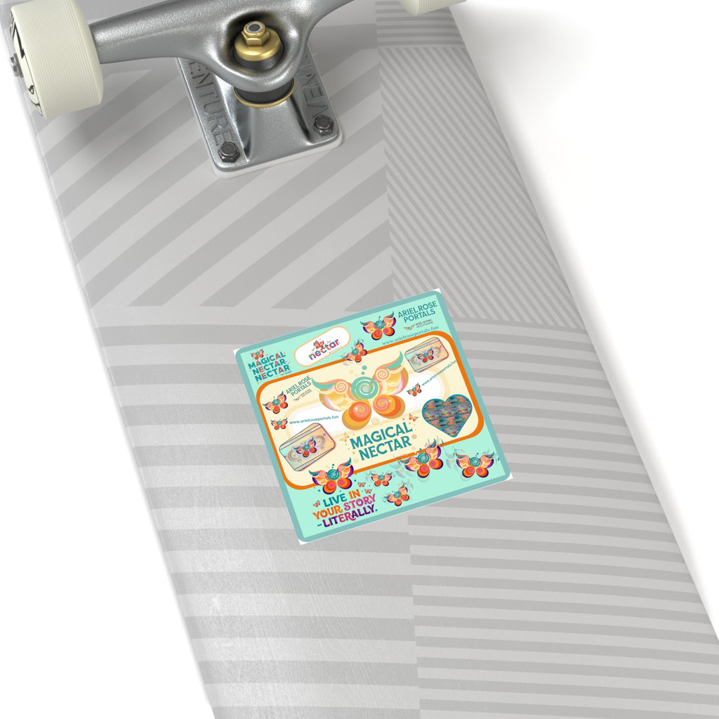 Magical Nectar Square Sticker - "Live In Your Story Literally" Indoor/Outdoor Sticker Sheet