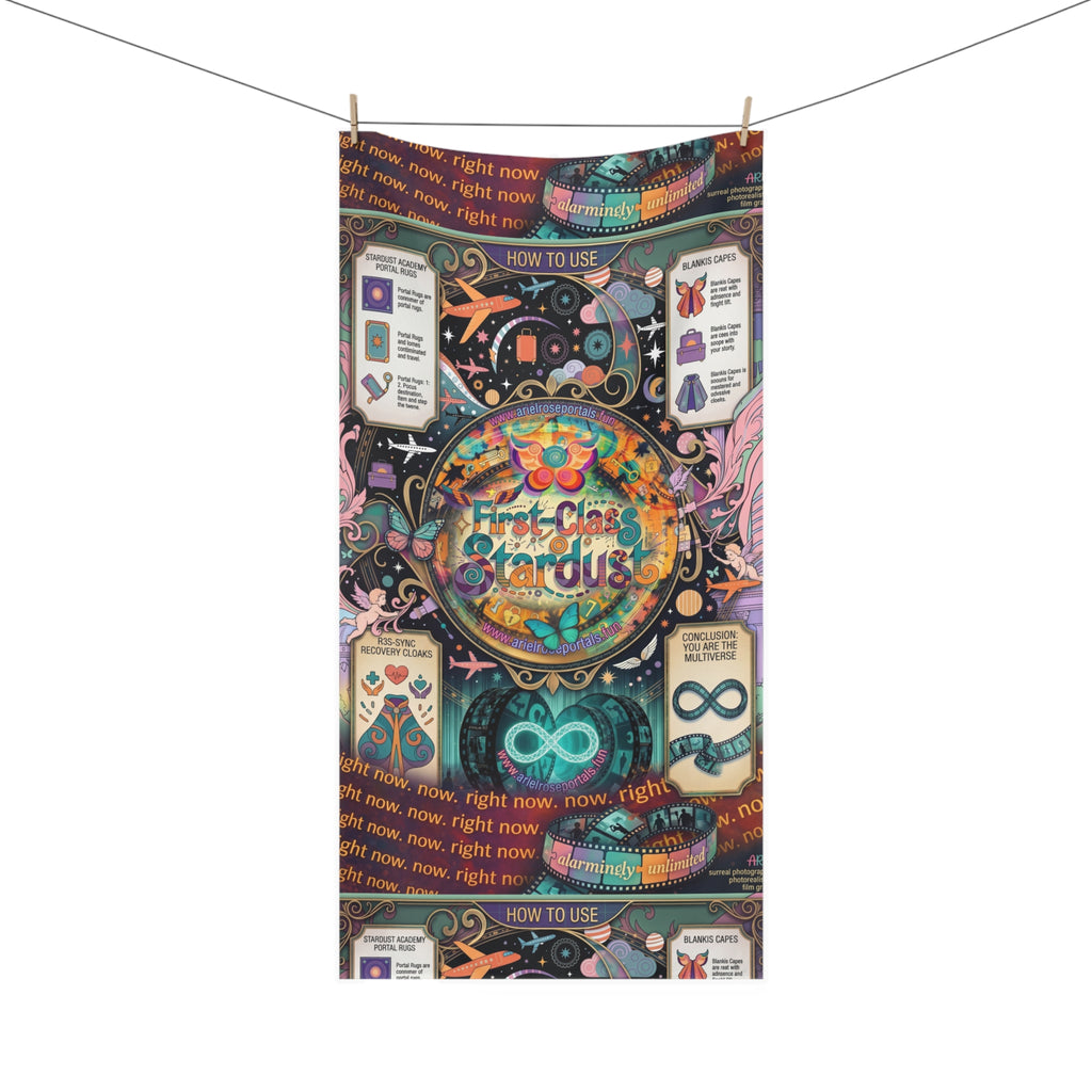 R3s-Recovery Cloak Right Now Beach Towel — Ultra-Vibrant Colorful 'First Class Stardust' Variant