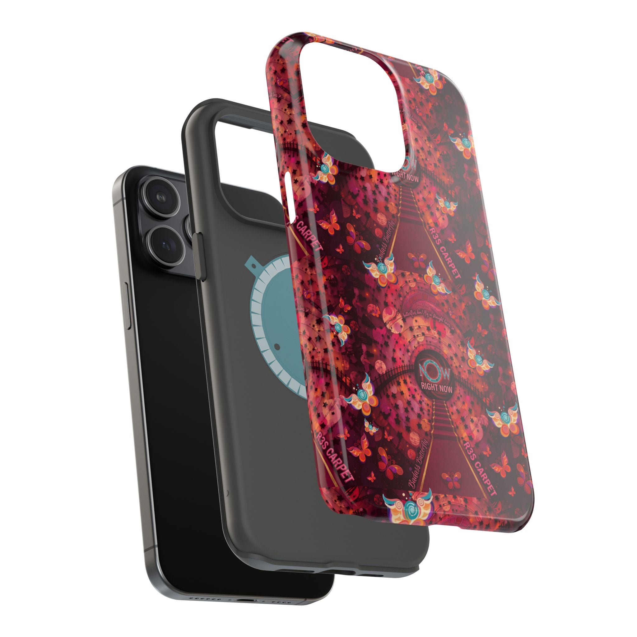 R3S-Carpet Worthy Magnetic Impact-Resistant Phone Case – Butterfly Kaleidoscope Now First-Class Stardust Collection