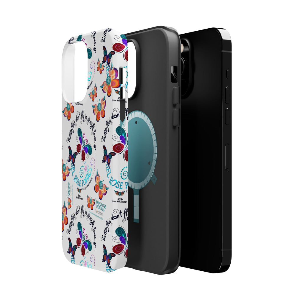 Butterfly Pattern Magnetic Phone Case — "How Butterflies Fly" Ariel Rose Portals Design