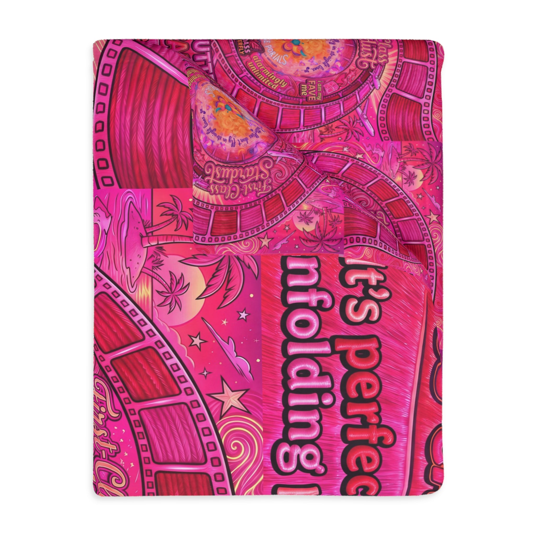 Badass Butterfly R3s-Carpet Pink Velveteen Blanket — "It's perfect. It's all unfolding perfectly."