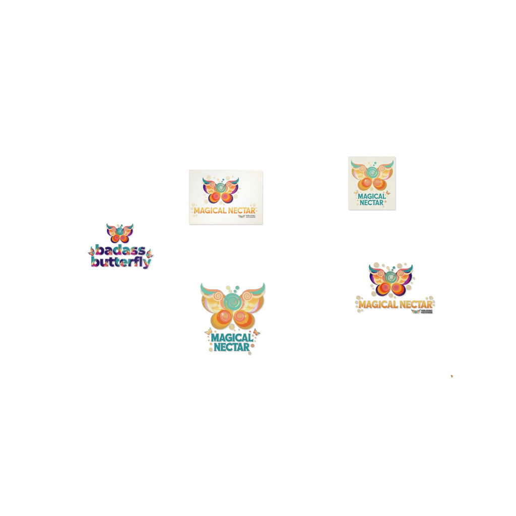 Divine Nectar Butterfly Sticker Pack — Die-Cut DTF Waterproof Water-Bottle Outdoor Permanent Stickers (Live in Your Story)