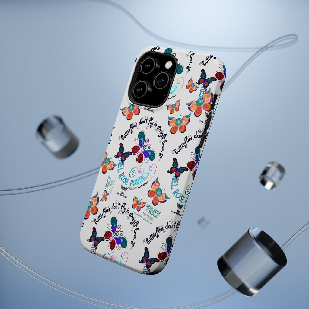 Butterfly Pattern Magnetic Phone Case — "How Butterflies Fly" Ariel Rose Portals Design