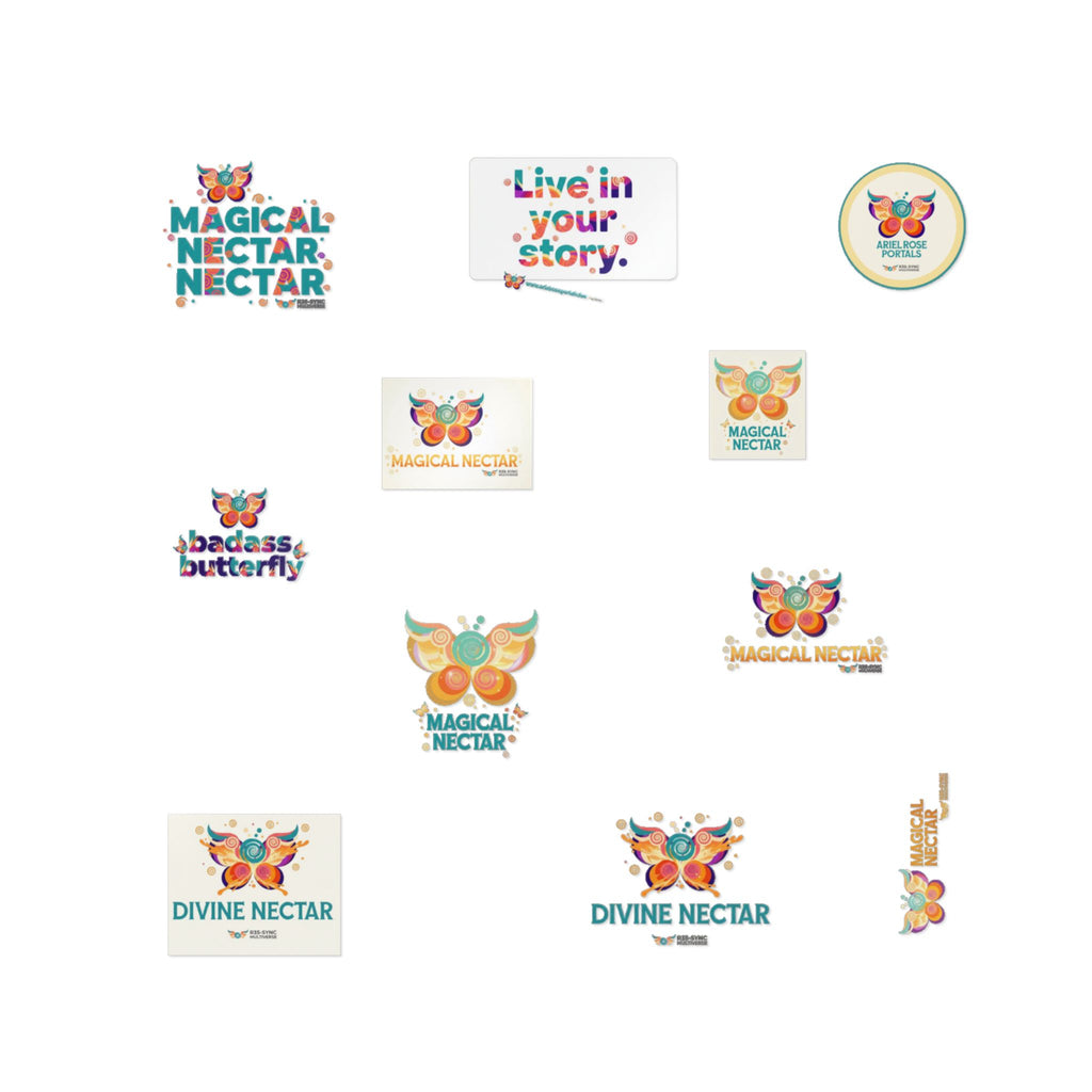 Divine Nectar Butterfly Sticker Pack — Die-Cut DTF Waterproof Water-Bottle Outdoor Permanent Stickers (Live in Your Story)