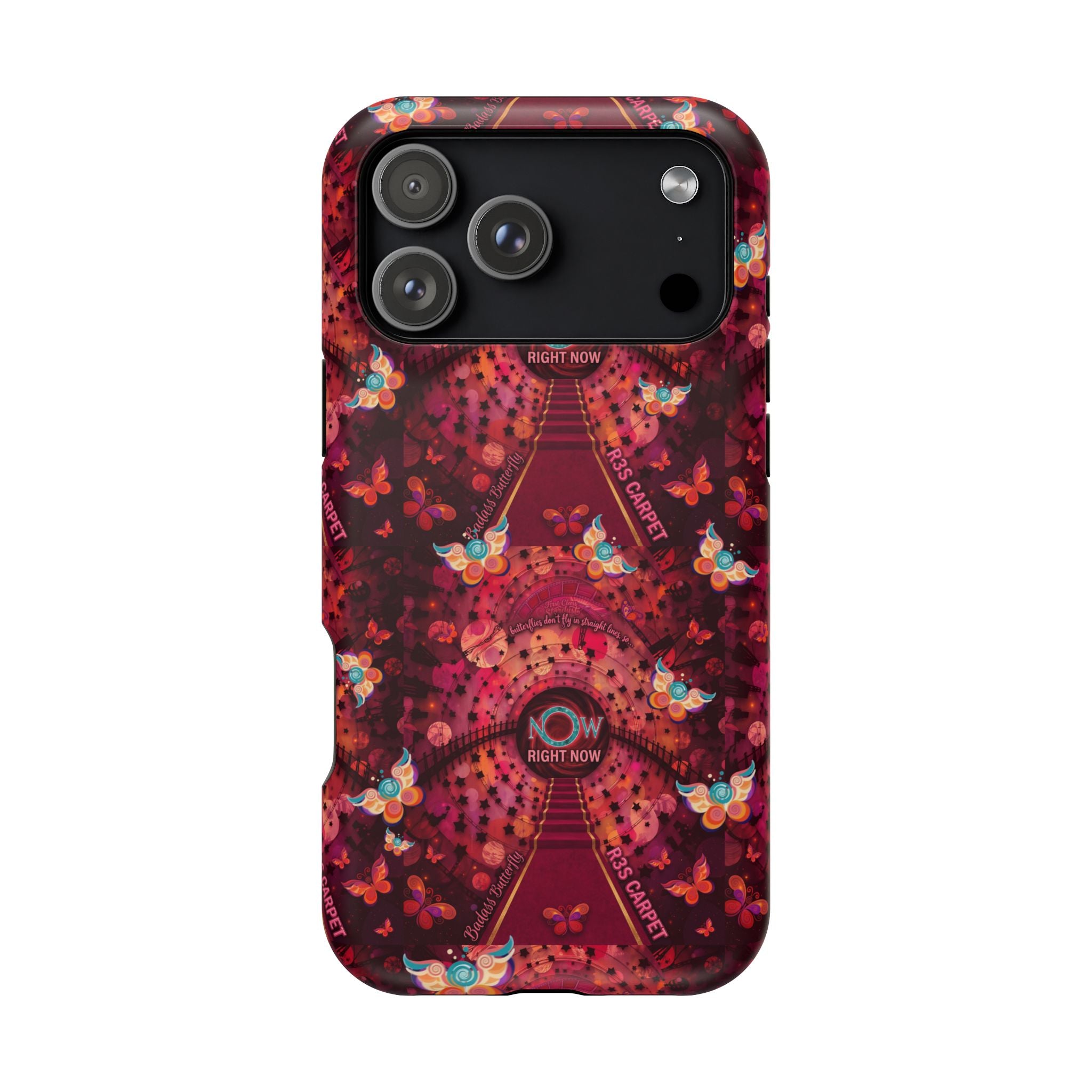 R3S-Carpet Worthy Magnetic Impact-Resistant Phone Case – Butterfly Kaleidoscope Now First-Class Stardust Collection