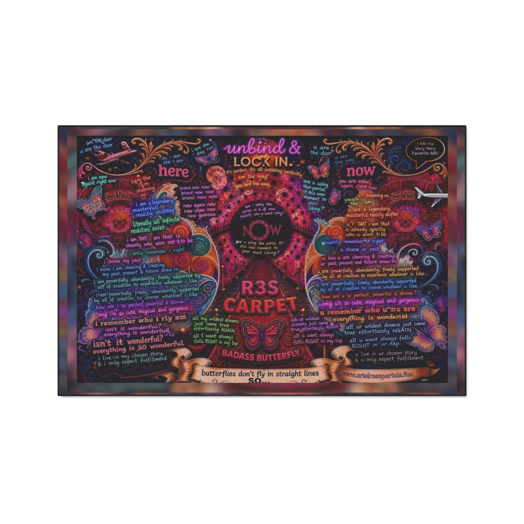 Heavy-Duty Floor Mat — Colorful Inspirational Butterfly Quote Rug