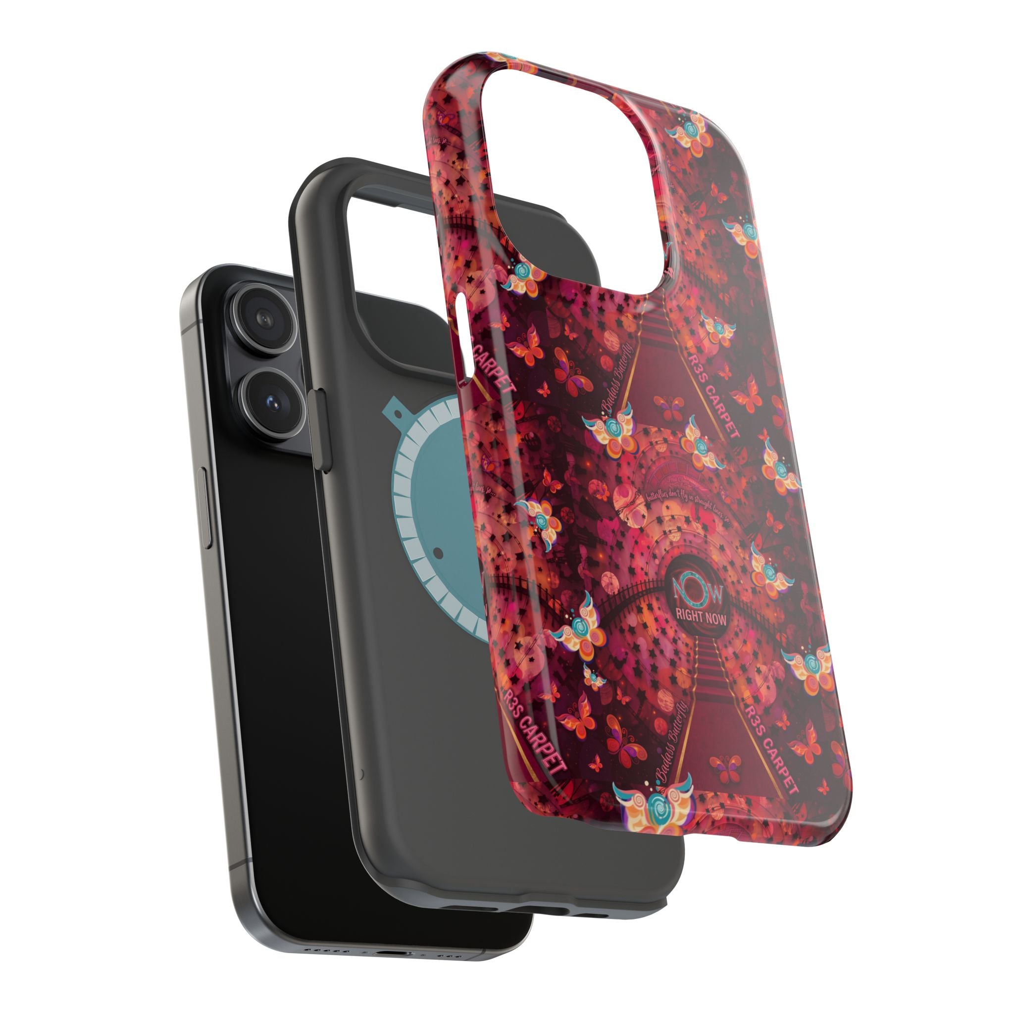 R3S-Carpet Worthy Magnetic Impact-Resistant Phone Case – Butterfly Kaleidoscope Now First-Class Stardust Collection