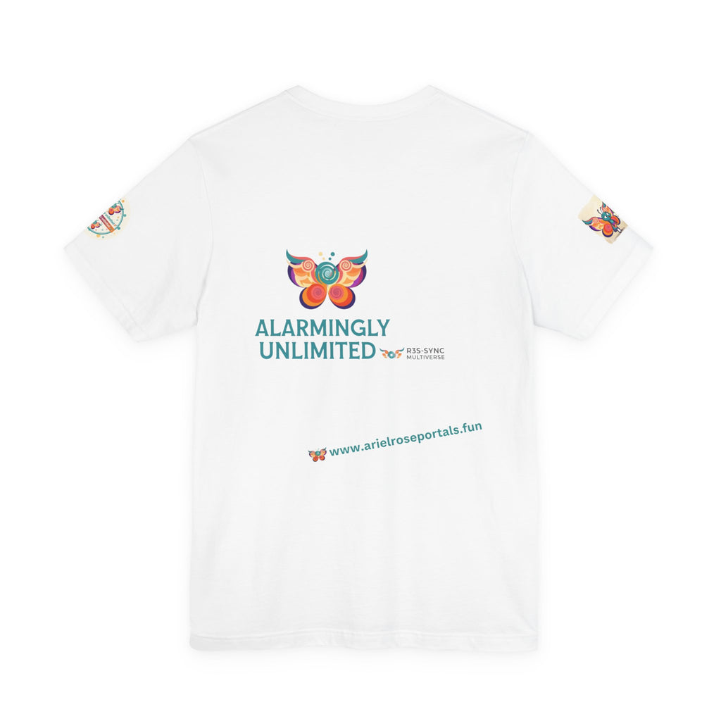 Alarmingly Unlimited Butterfly Tee — Playful Caterpillar & Butterfly Cartoon T-Shirt