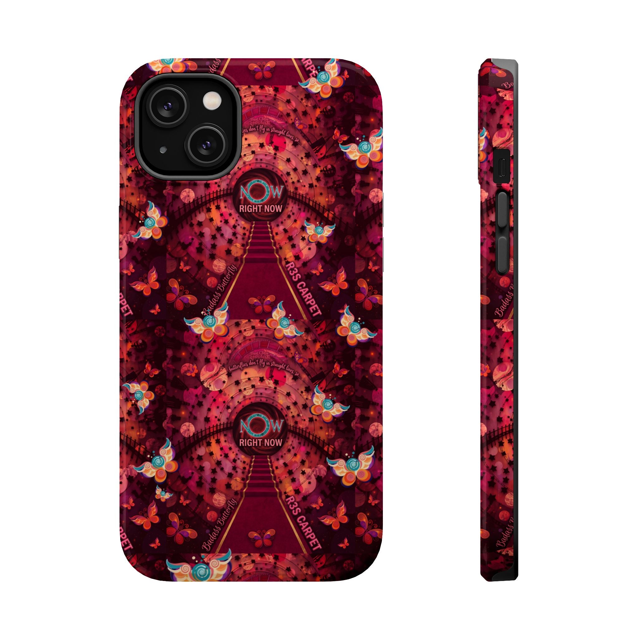R3S-Carpet Worthy Magnetic Impact-Resistant Phone Case – Butterfly Kaleidoscope Now First-Class Stardust Collection