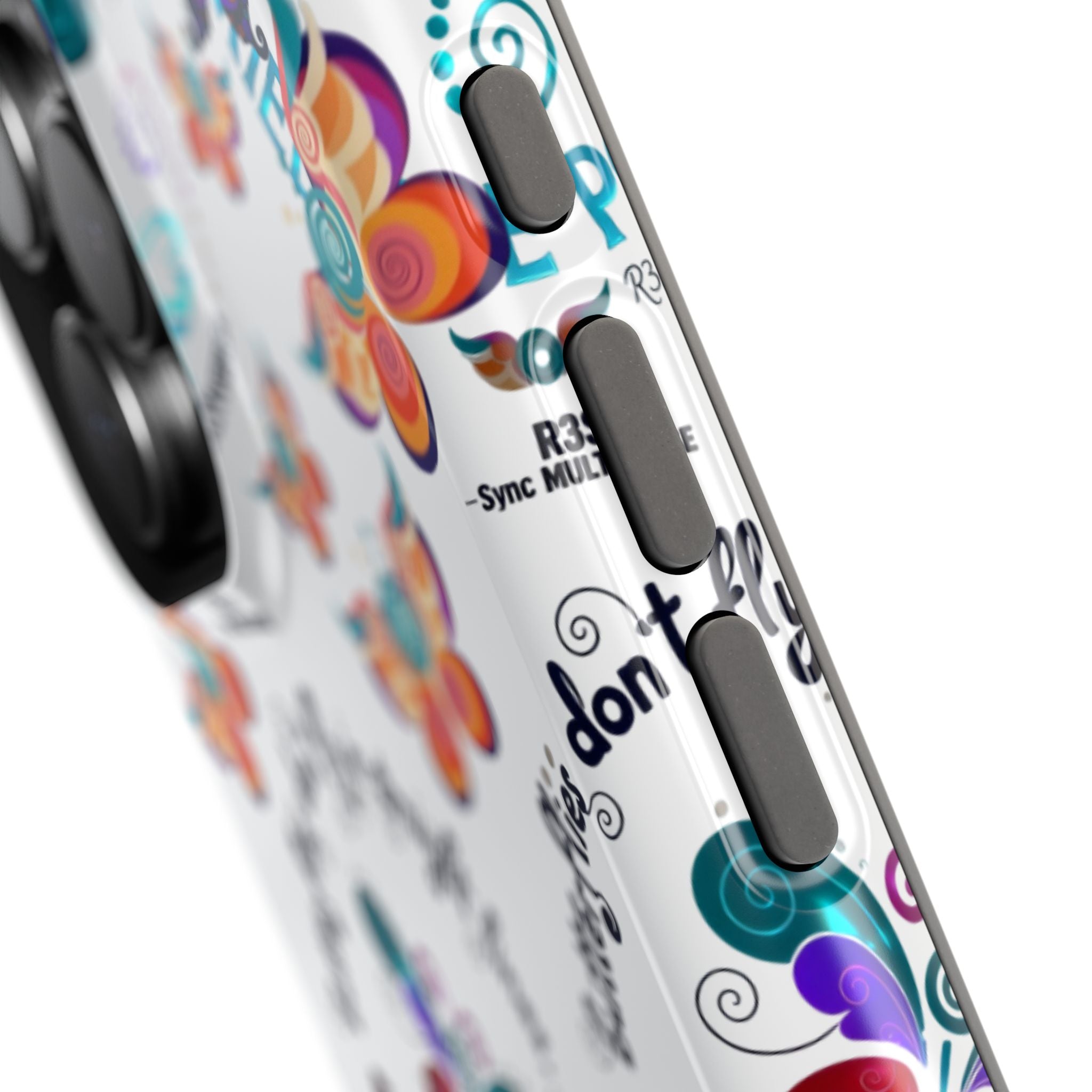 Butterfly Pattern Magnetic Phone Case — "How Butterflies Fly" Ariel Rose Portals Design