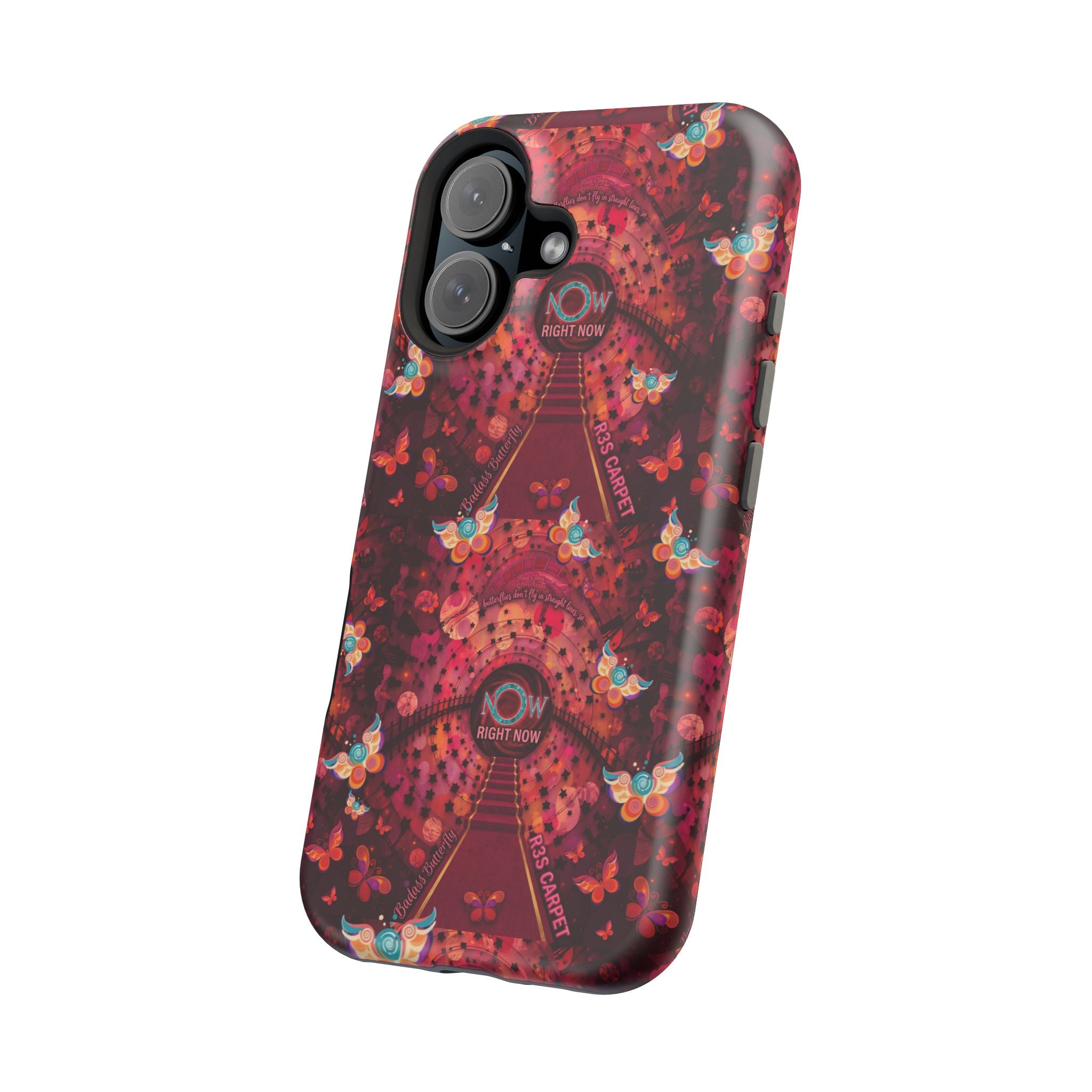 R3S-Carpet Worthy Magnetic Impact-Resistant Phone Case – Butterfly Kaleidoscope Now First-Class Stardust Collection