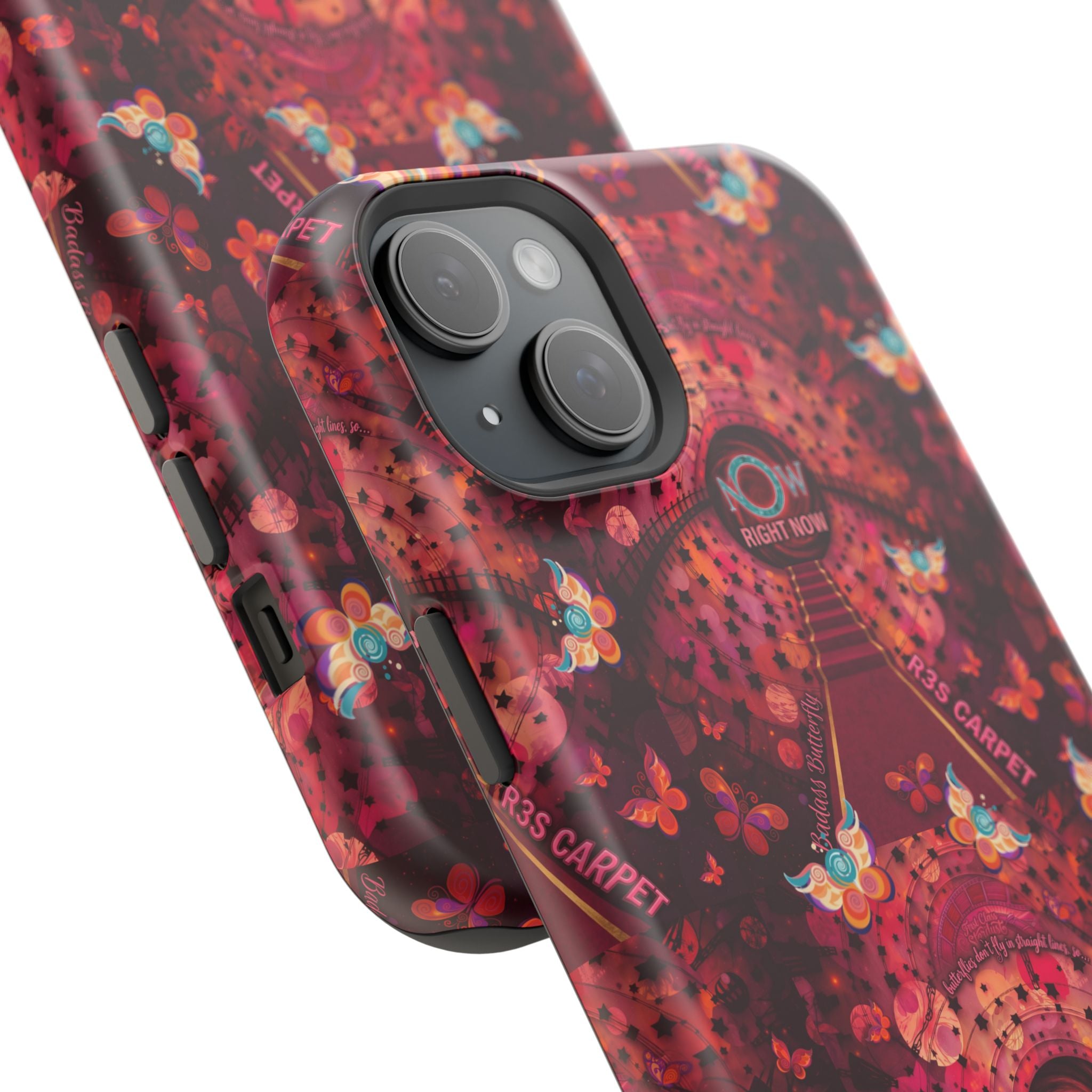 R3S-Carpet Worthy Magnetic Impact-Resistant Phone Case – Butterfly Kaleidoscope Now First-Class Stardust Collection