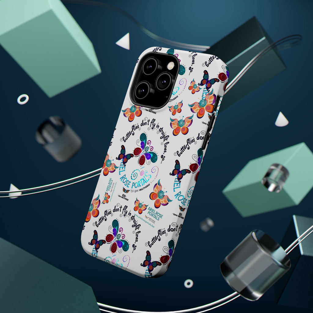 Butterfly Pattern Magnetic Phone Case — "How Butterflies Fly" Ariel Rose Portals Design