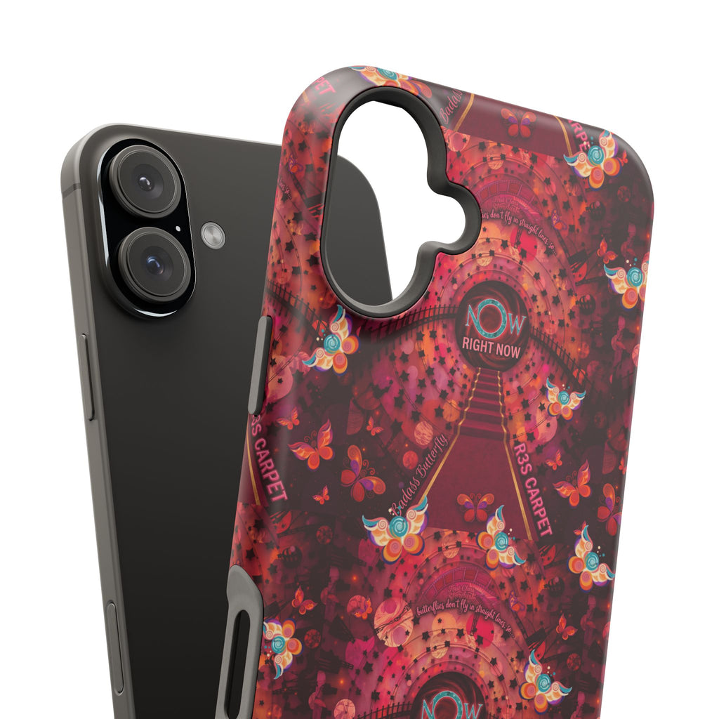 R3S-Carpet Worthy Magnetic Impact-Resistant Phone Case – Butterfly Kaleidoscope Now First-Class Stardust Collection