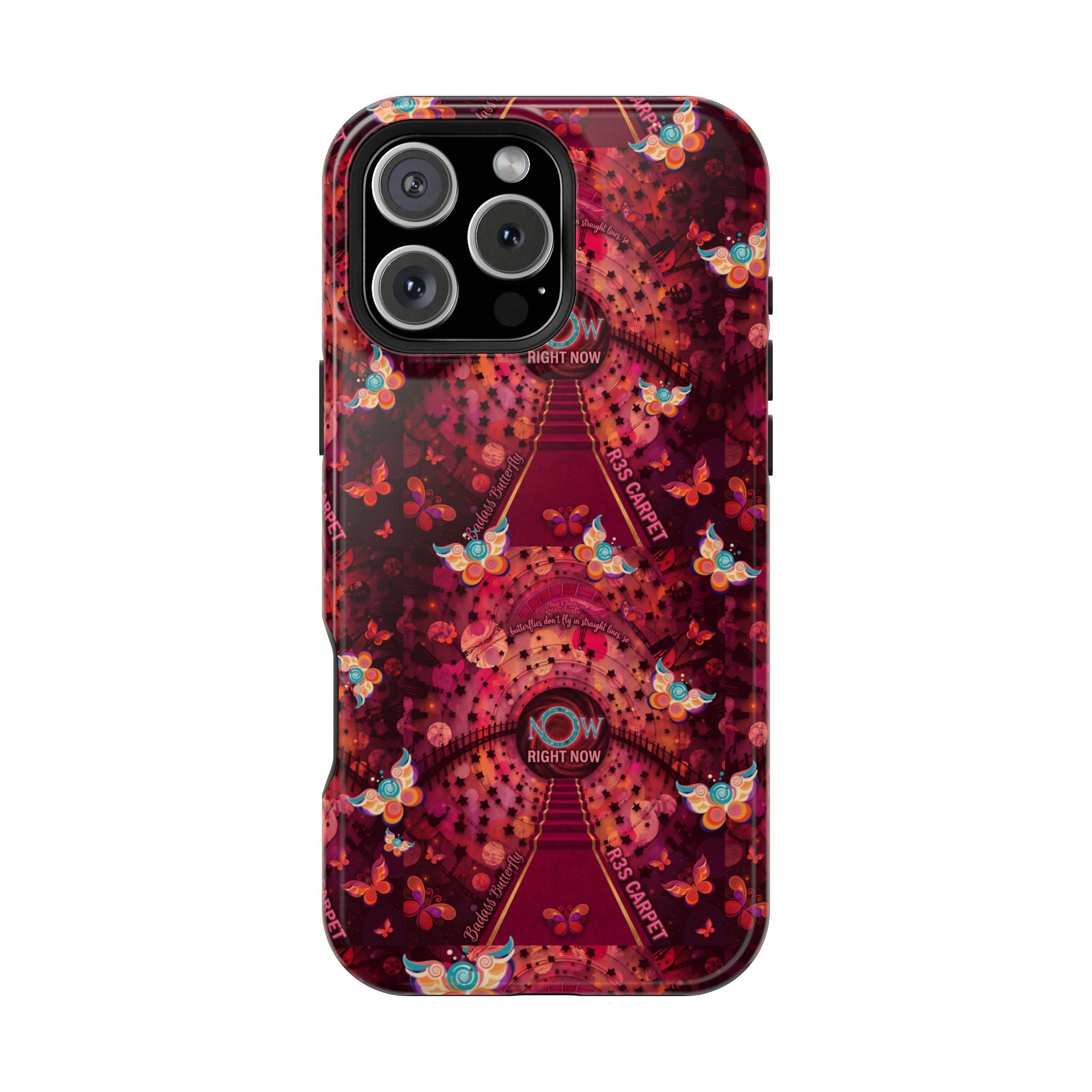 R3S-Carpet Worthy Magnetic Impact-Resistant Phone Case – Butterfly Kaleidoscope Now First-Class Stardust Collection