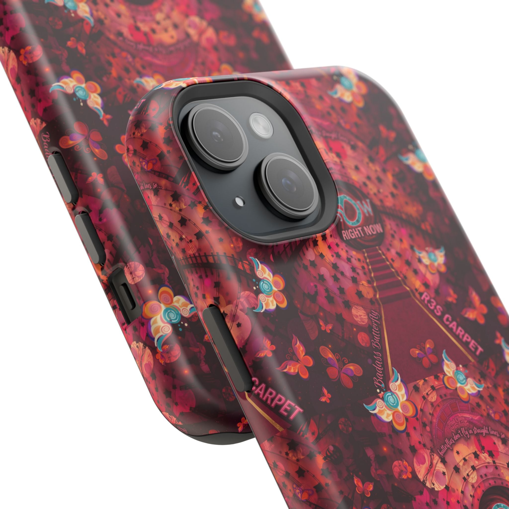 R3S-Carpet Worthy Magnetic Impact-Resistant Phone Case – Butterfly Kaleidoscope Now First-Class Stardust Collection
