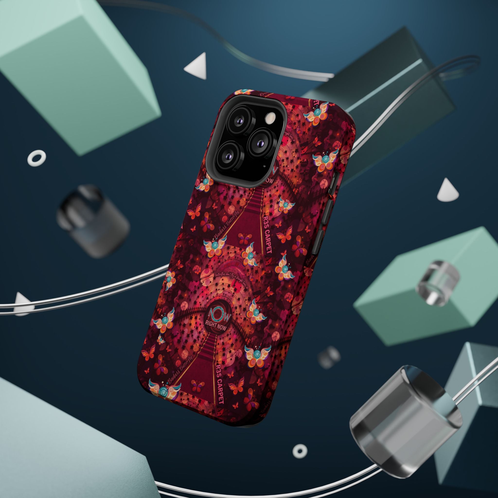 R3S-Carpet Worthy Magnetic Impact-Resistant Phone Case – Butterfly Kaleidoscope Now First-Class Stardust Collection