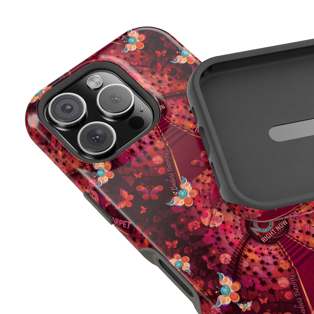 R3S-Carpet Worthy Magnetic Impact-Resistant Phone Case – Butterfly Kaleidoscope Now First-Class Stardust Collection