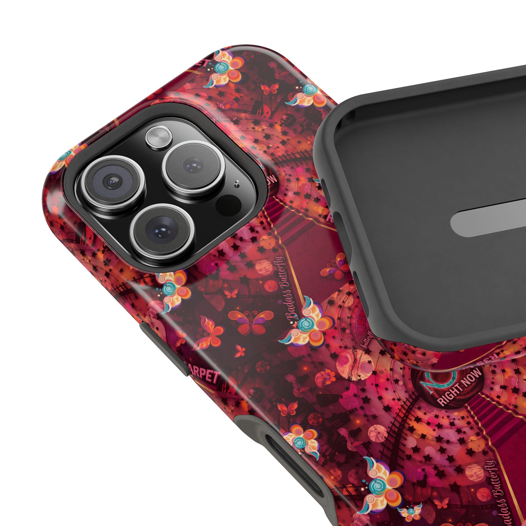 R3S-Carpet Worthy Magnetic Impact-Resistant Phone Case – Butterfly Kaleidoscope Now First-Class Stardust Collection