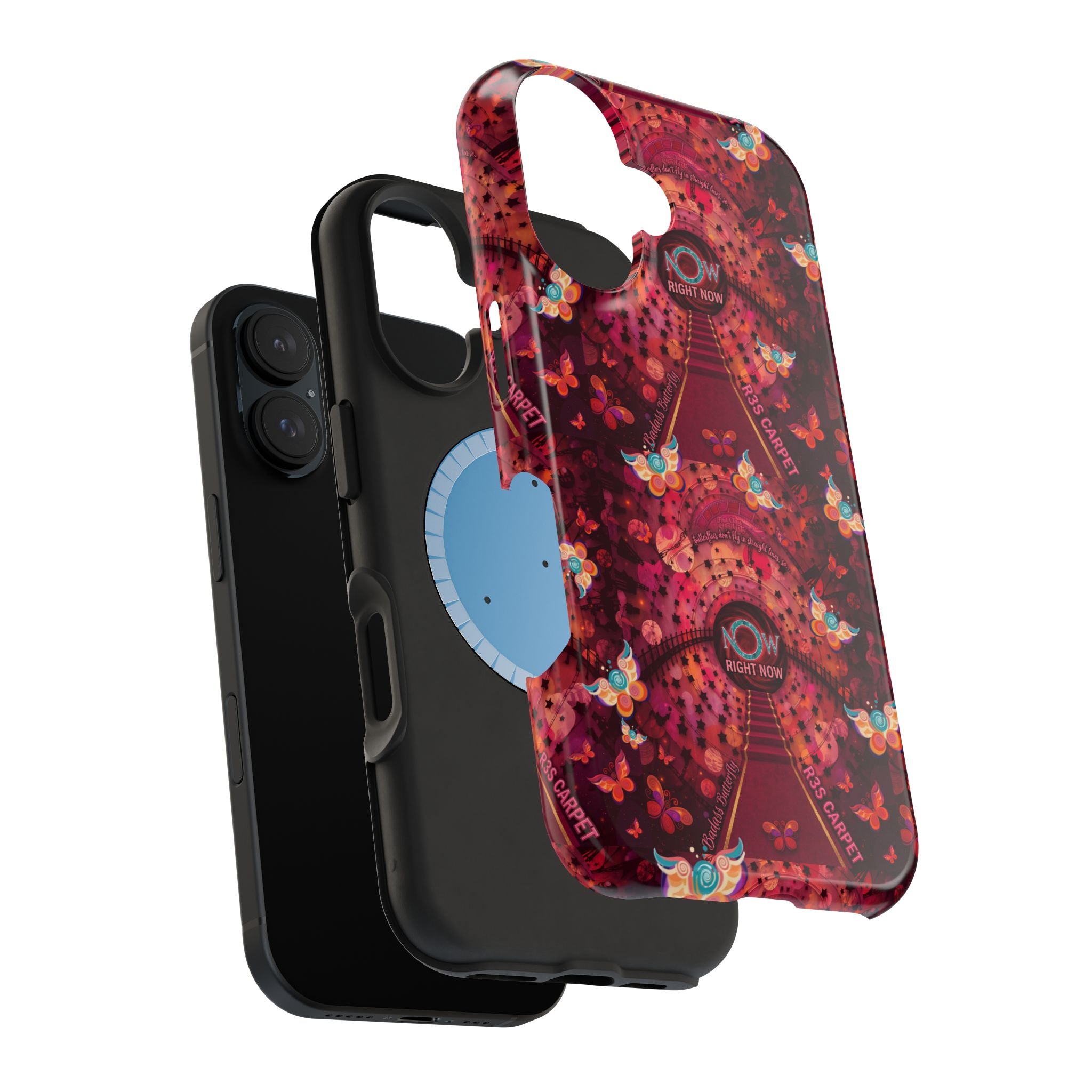 R3S-Carpet Worthy Magnetic Impact-Resistant Phone Case – Butterfly Kaleidoscope Now First-Class Stardust Collection