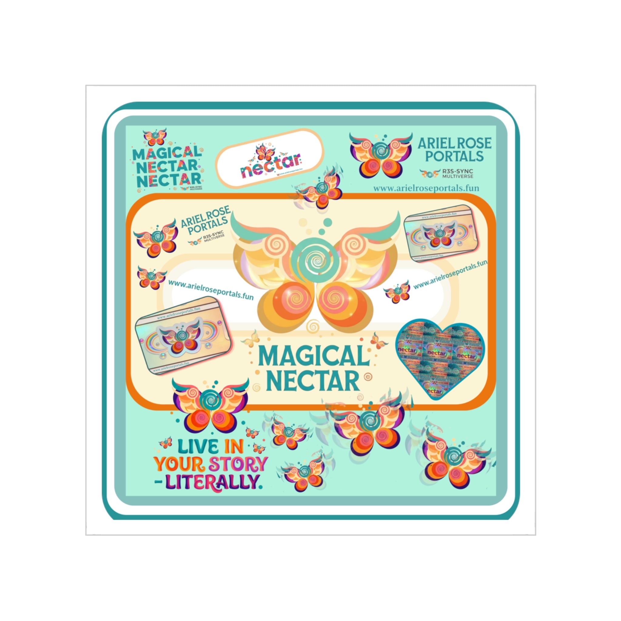 Magical Nectar Transparent Outdoor Sticker (Square) — "Live in Your Story Literally"