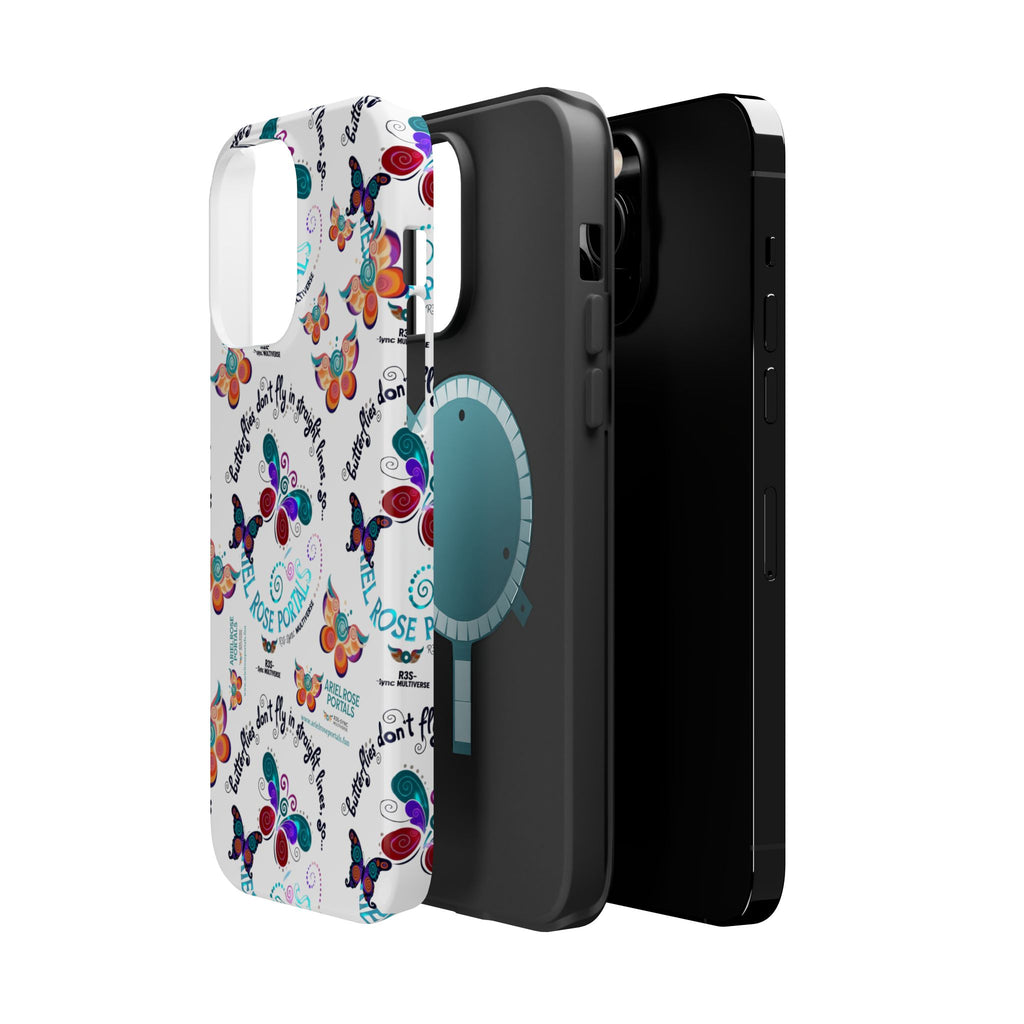 Butterfly Pattern Magnetic Phone Case — "How Butterflies Fly" Ariel Rose Portals Design