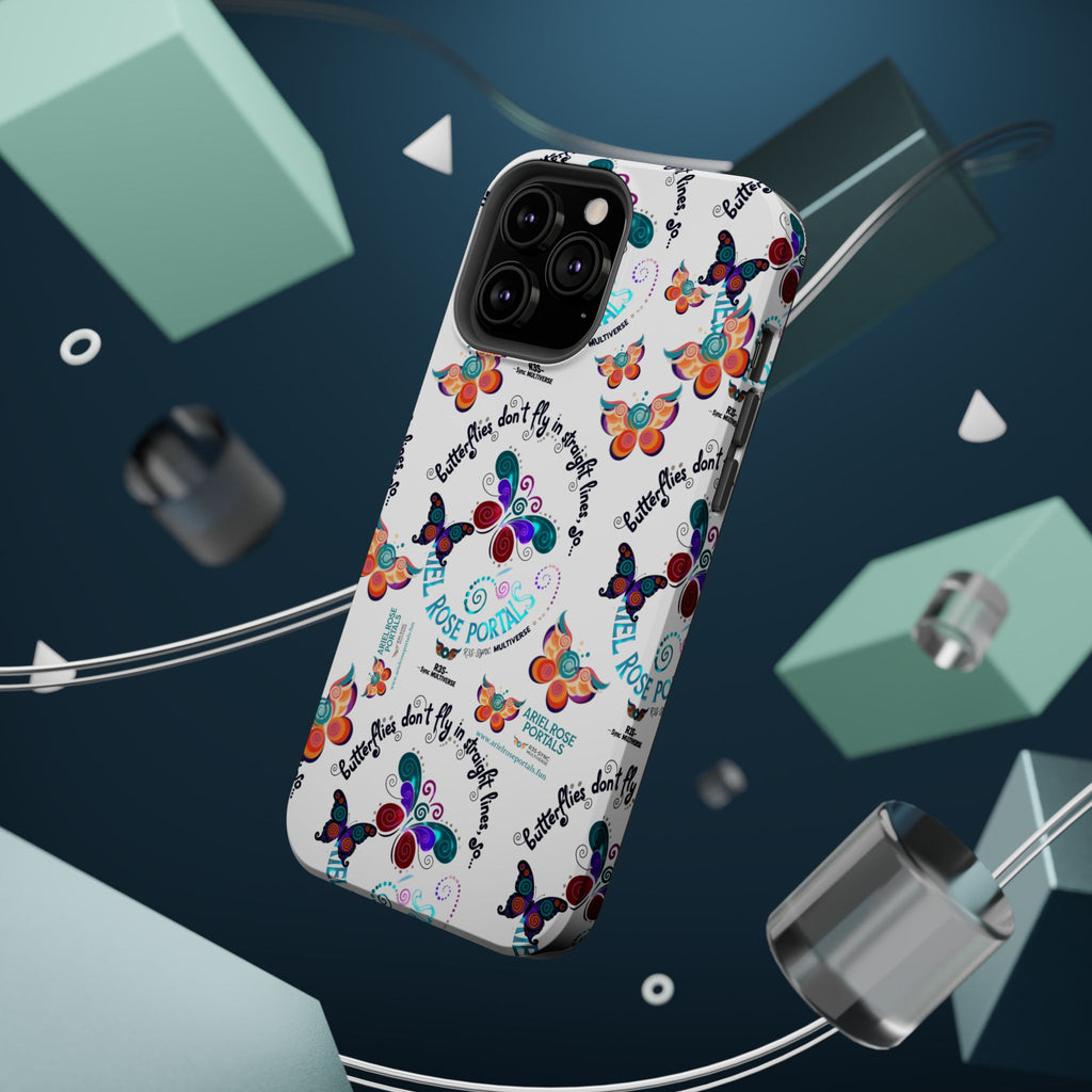 Butterfly Pattern Magnetic Phone Case — "How Butterflies Fly" Ariel Rose Portals Design