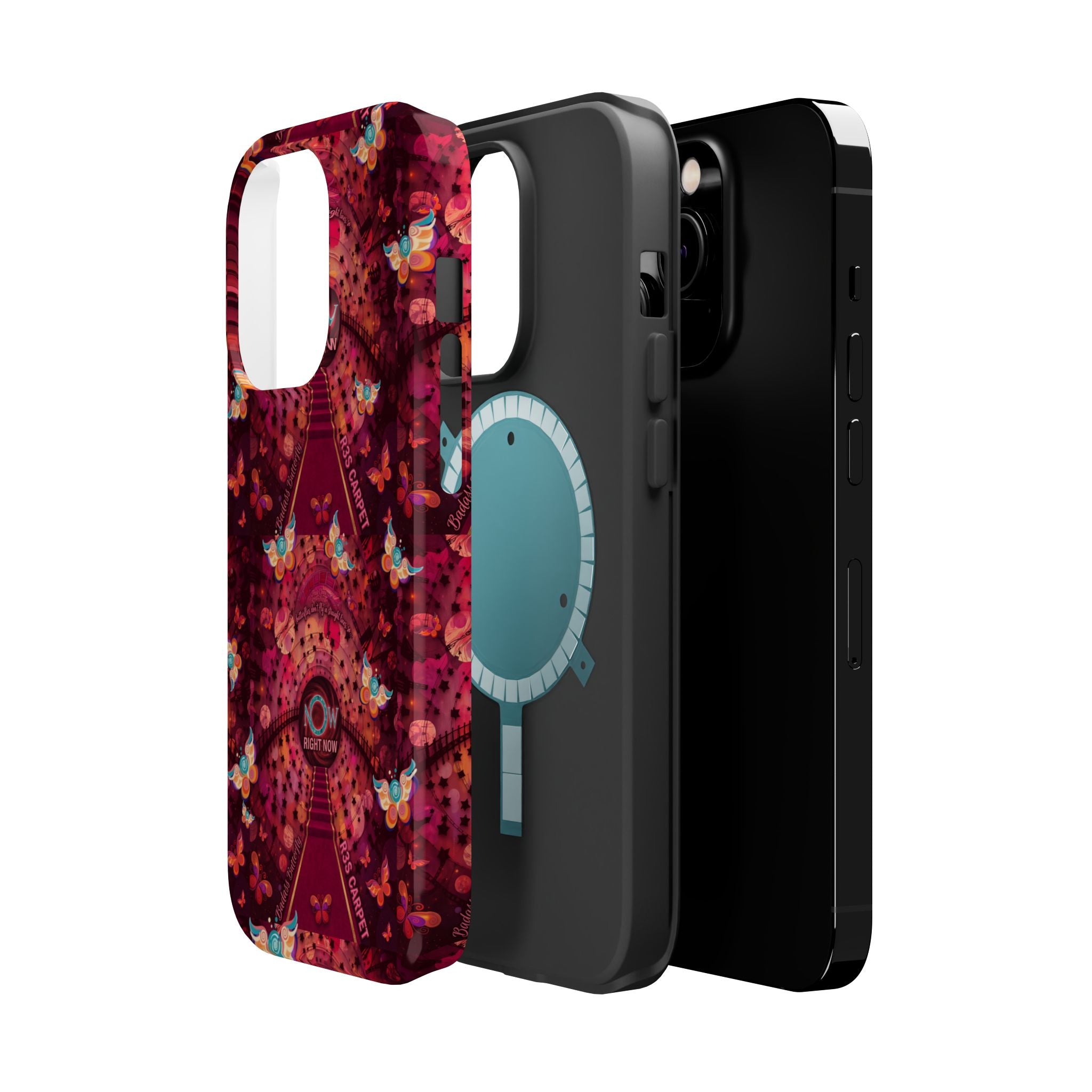 R3S-Carpet Worthy Magnetic Impact-Resistant Phone Case – Butterfly Kaleidoscope Now First-Class Stardust Collection
