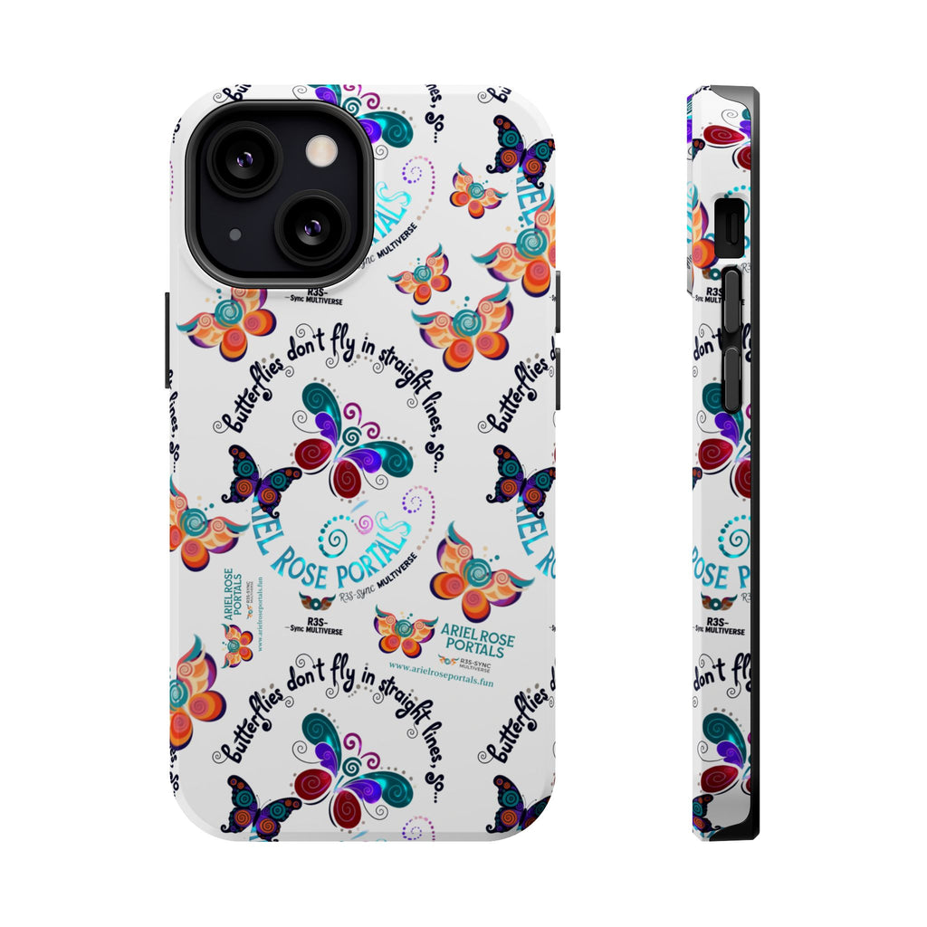 Butterfly Pattern Magnetic Phone Case — "How Butterflies Fly" Ariel Rose Portals Design