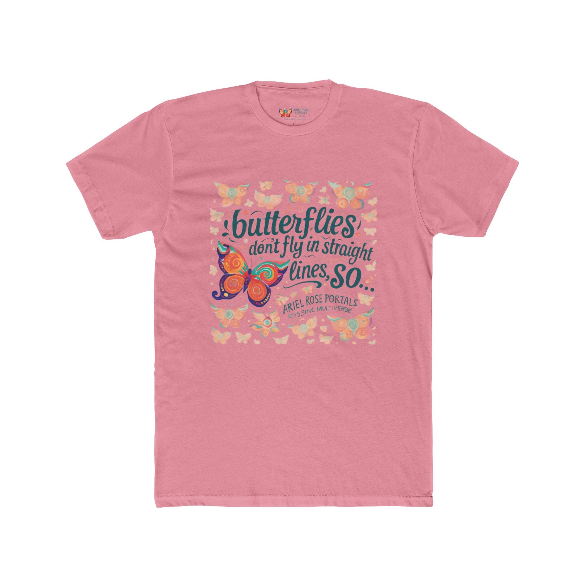 Butterflies Don't Fly In Straight Lines Tee — Inspirational Butterfly Quote T‑Shirt