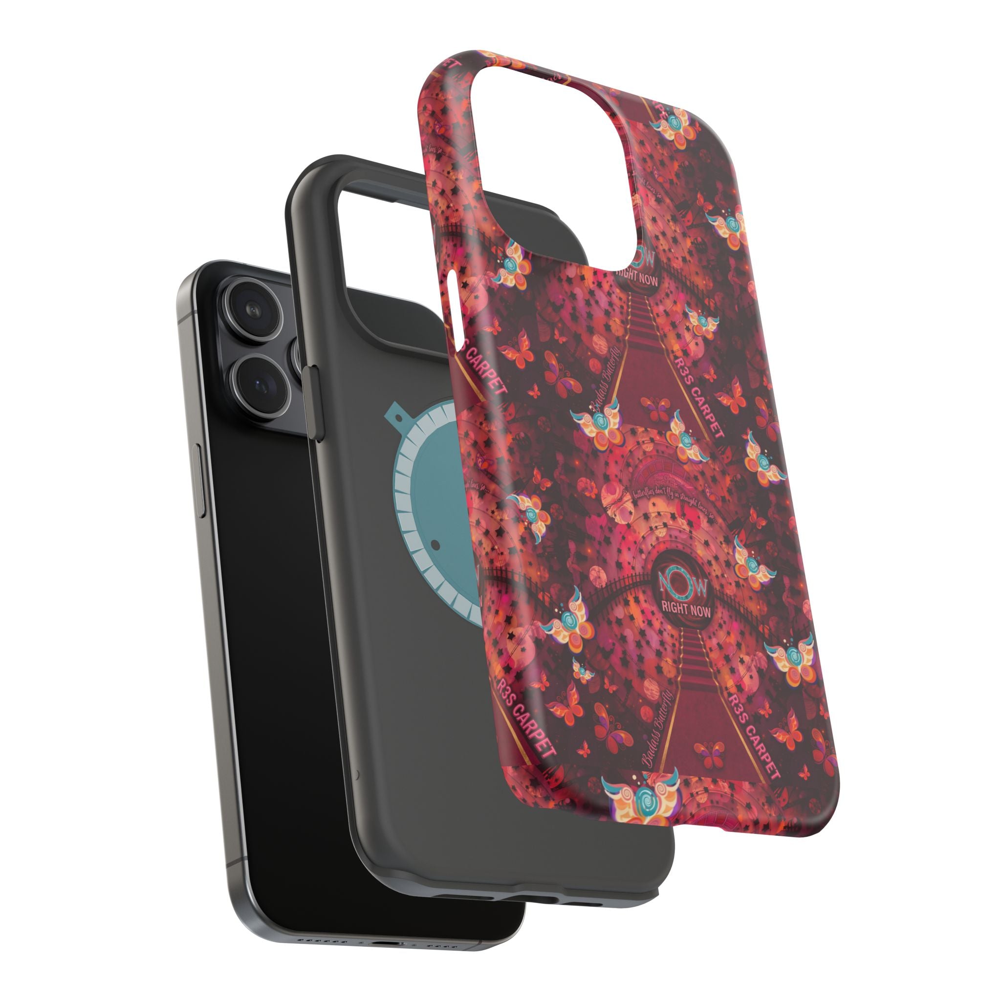R3S-Carpet Worthy Magnetic Impact-Resistant Phone Case – Butterfly Kaleidoscope Now First-Class Stardust Collection