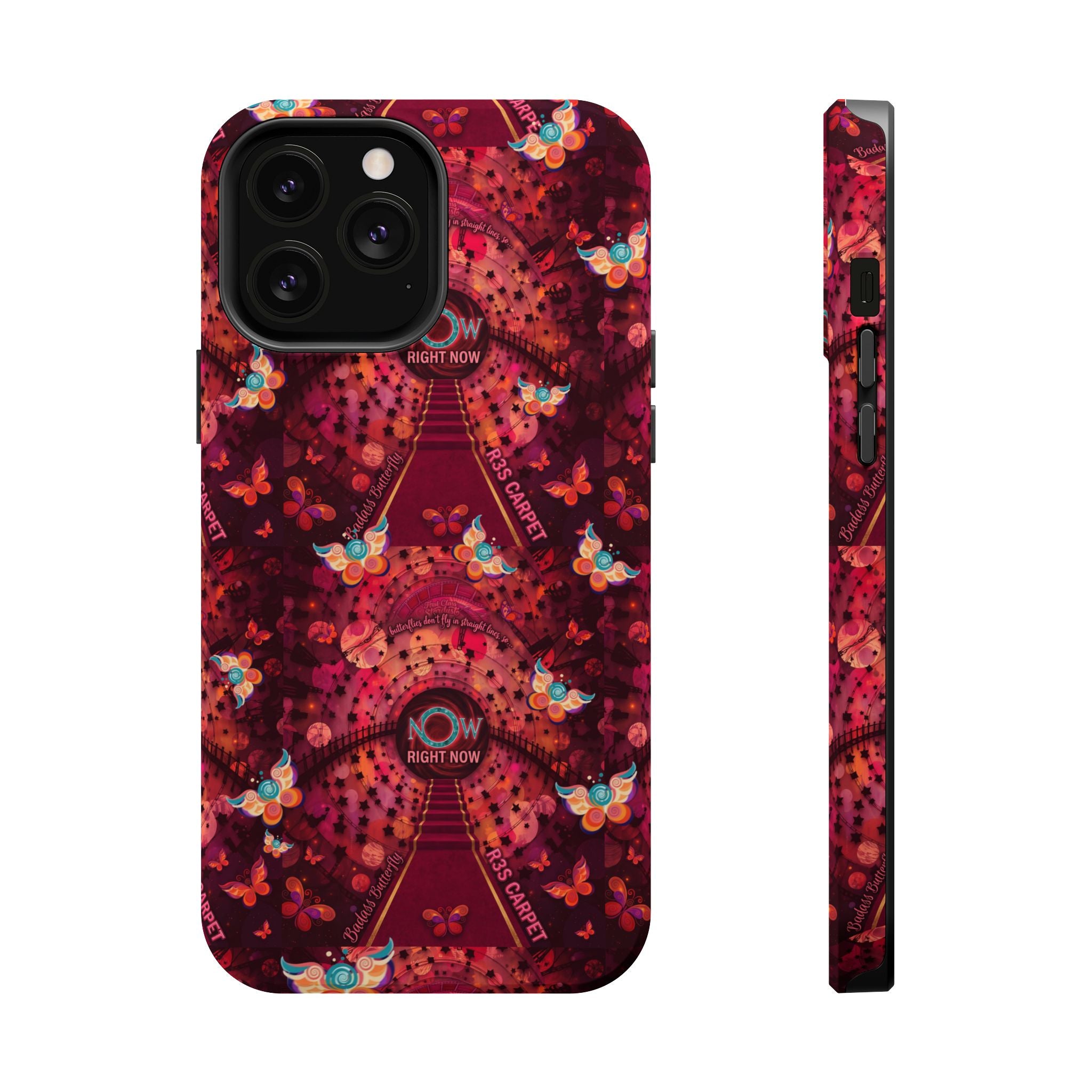 R3S-Carpet Worthy Magnetic Impact-Resistant Phone Case – Butterfly Kaleidoscope Now First-Class Stardust Collection