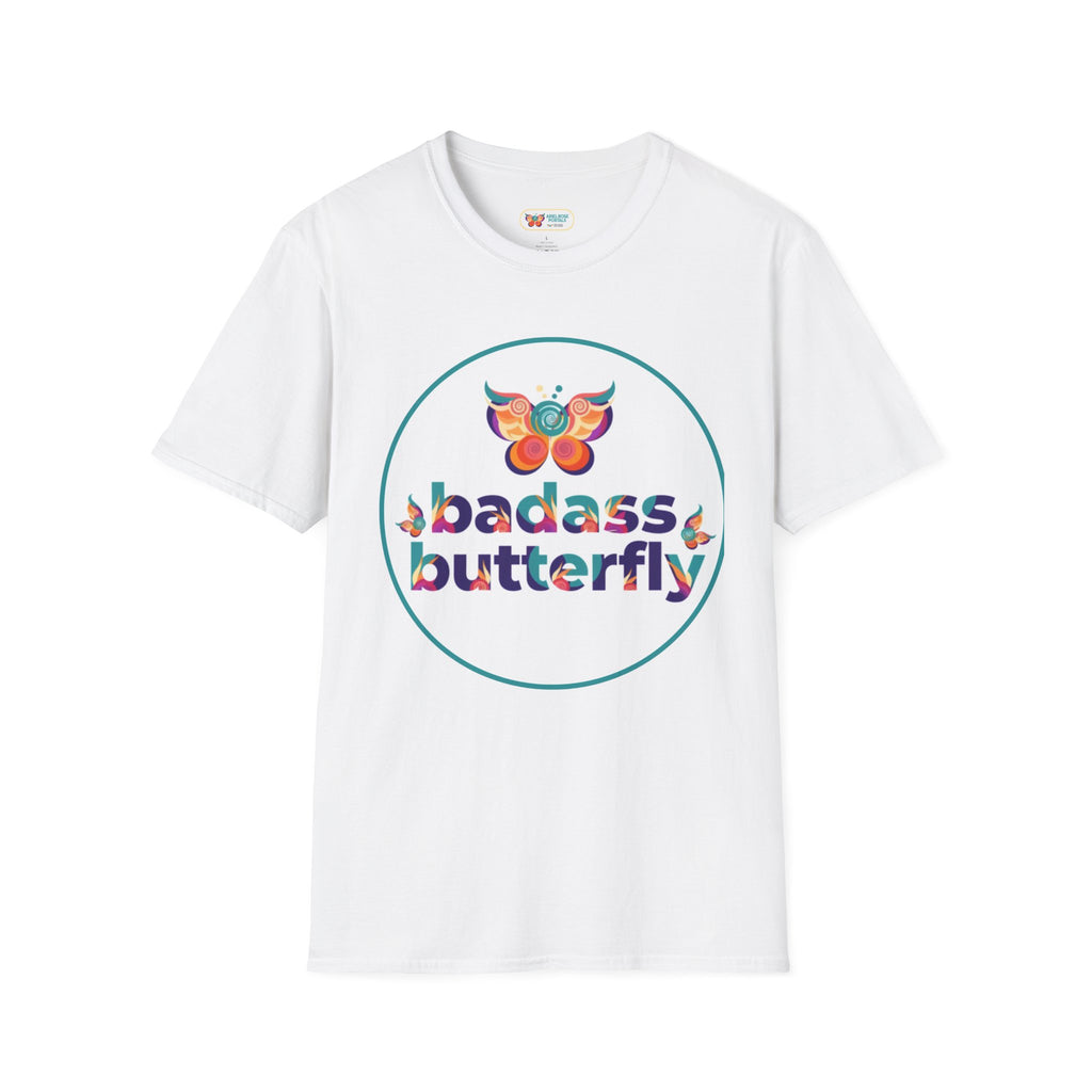 Maglietta "Badass Butterfly Sticker" — Ariel Rose Portals Variant in Stile Sticker