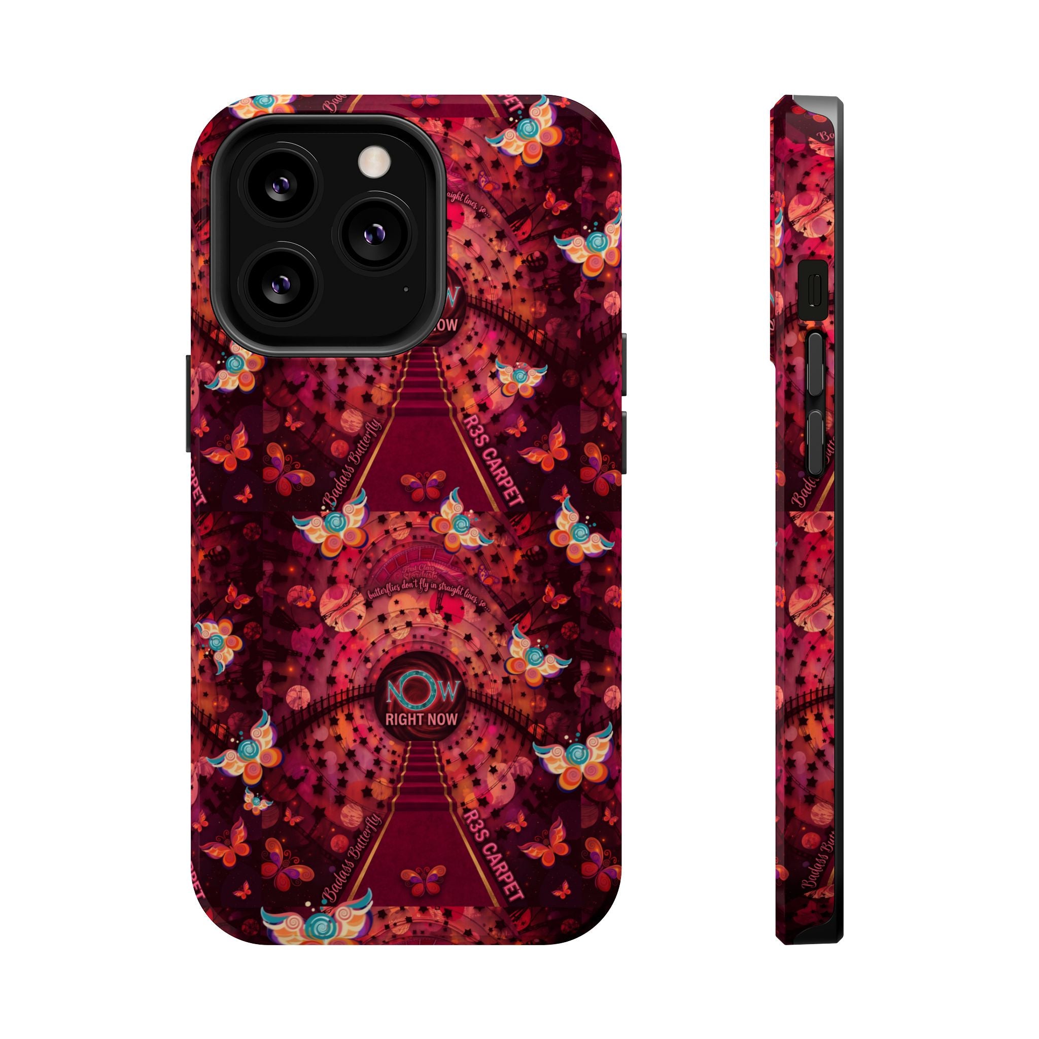 R3S-Carpet Worthy Magnetic Impact-Resistant Phone Case – Butterfly Kaleidoscope Now First-Class Stardust Collection