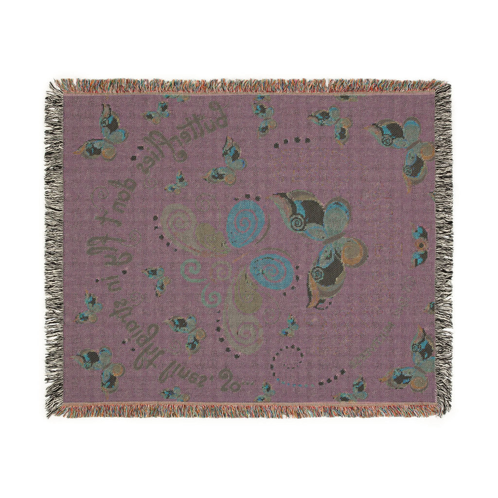 First Class Stardust Butterfly Woven Blanket — Throw for Living Room & Bedroom