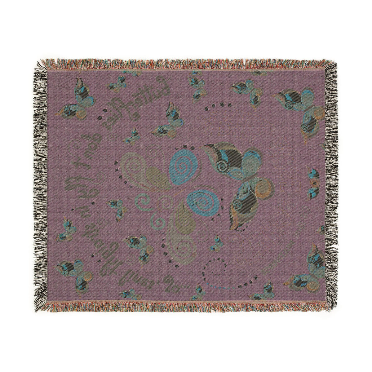 First Class Stardust Butterfly Woven Blanket — Throw for Living Room & Bedroom