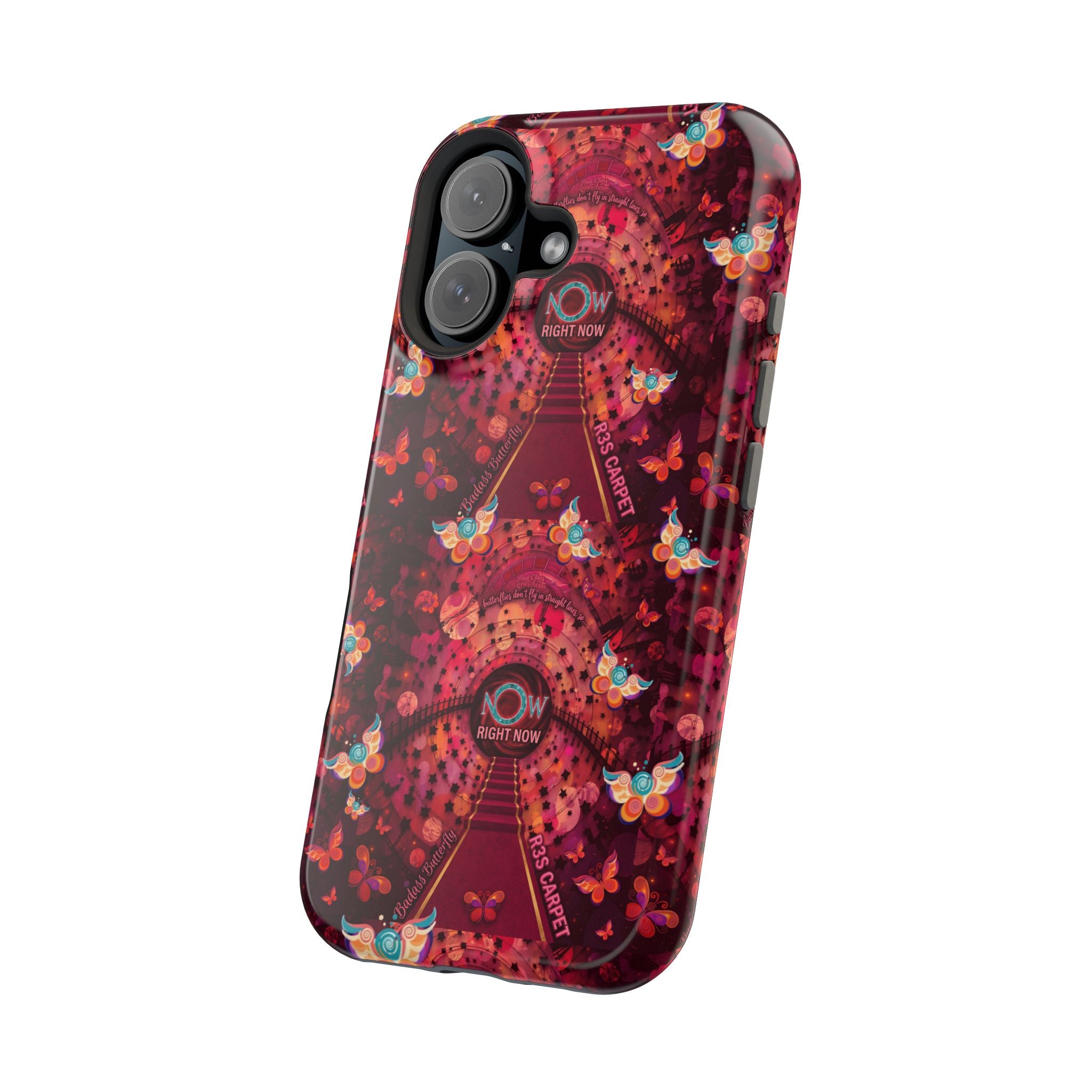 R3S-Carpet Worthy Magnetic Impact-Resistant Phone Case – Butterfly Kaleidoscope Now First-Class Stardust Collection